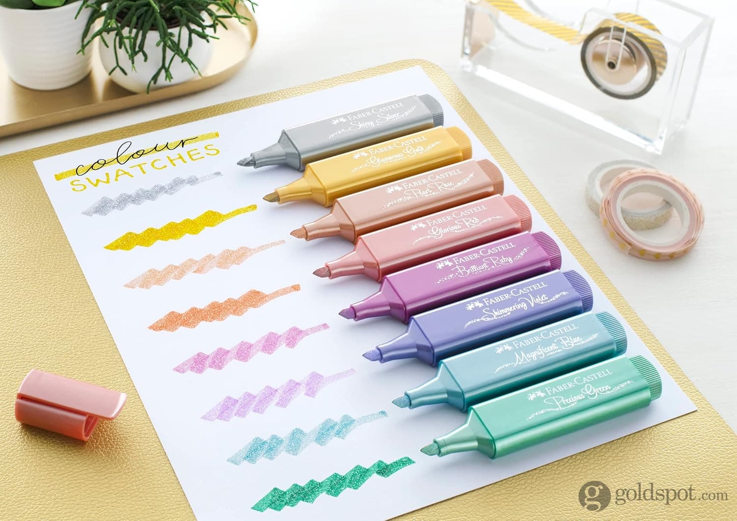 Faber Castell Metallic Glitter Highlighter Textliner Marker Pens - Pack of 8 - Image 2