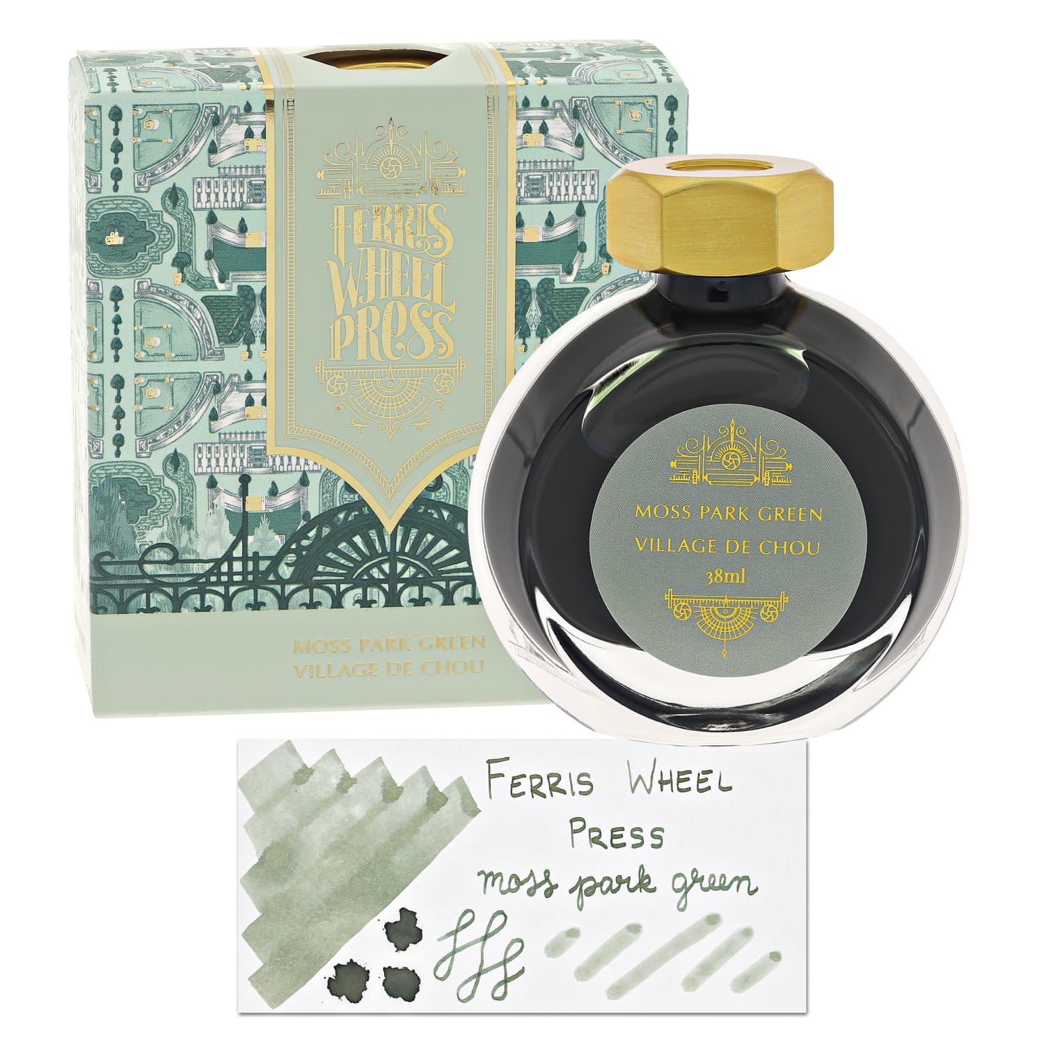 Ferris Wheel Press Moss Park Green Bottled Ink - 38mL