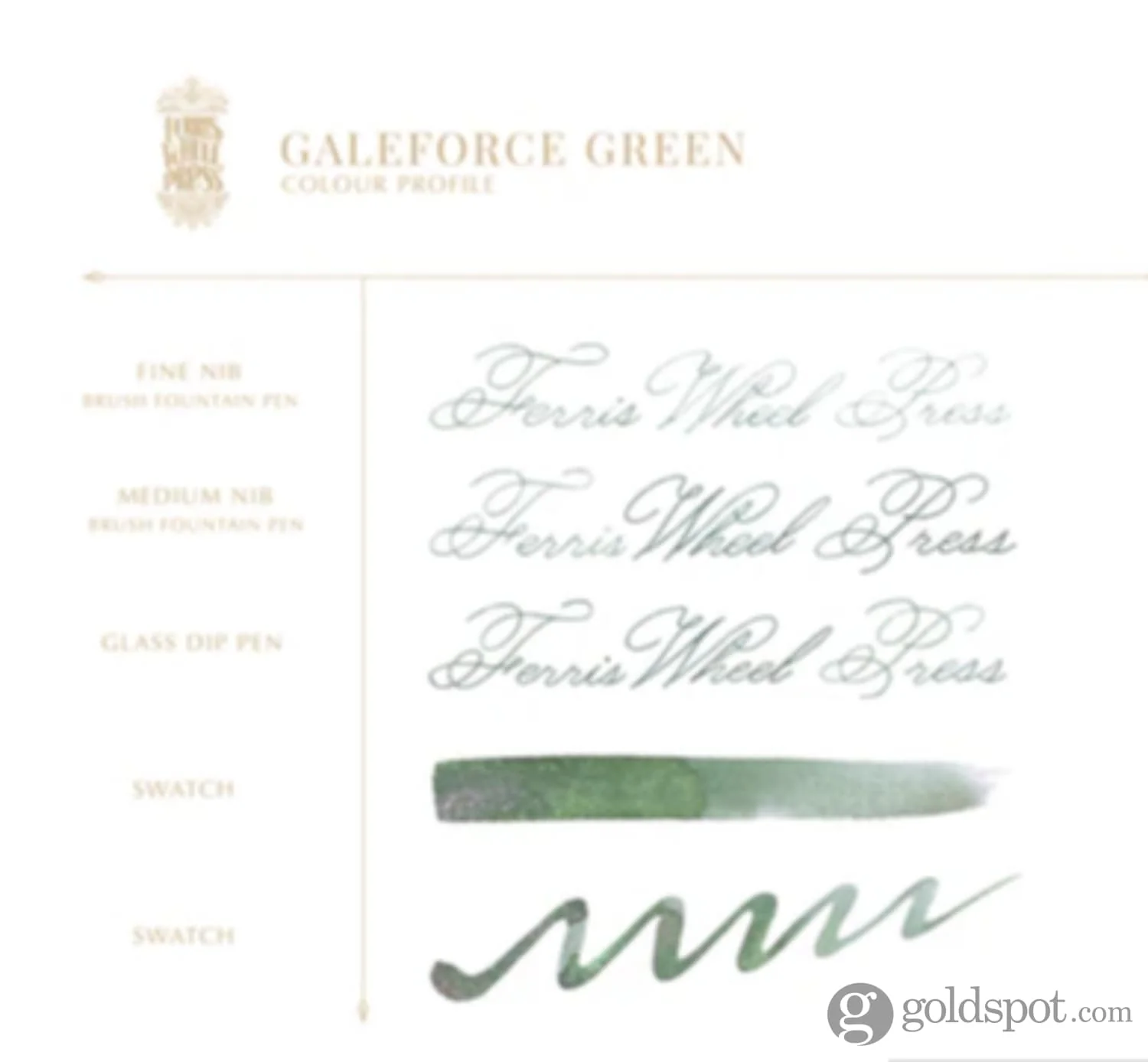 Ferris Wheel Press Bottled Ink in Galeforce Green - 20mL - Image 3