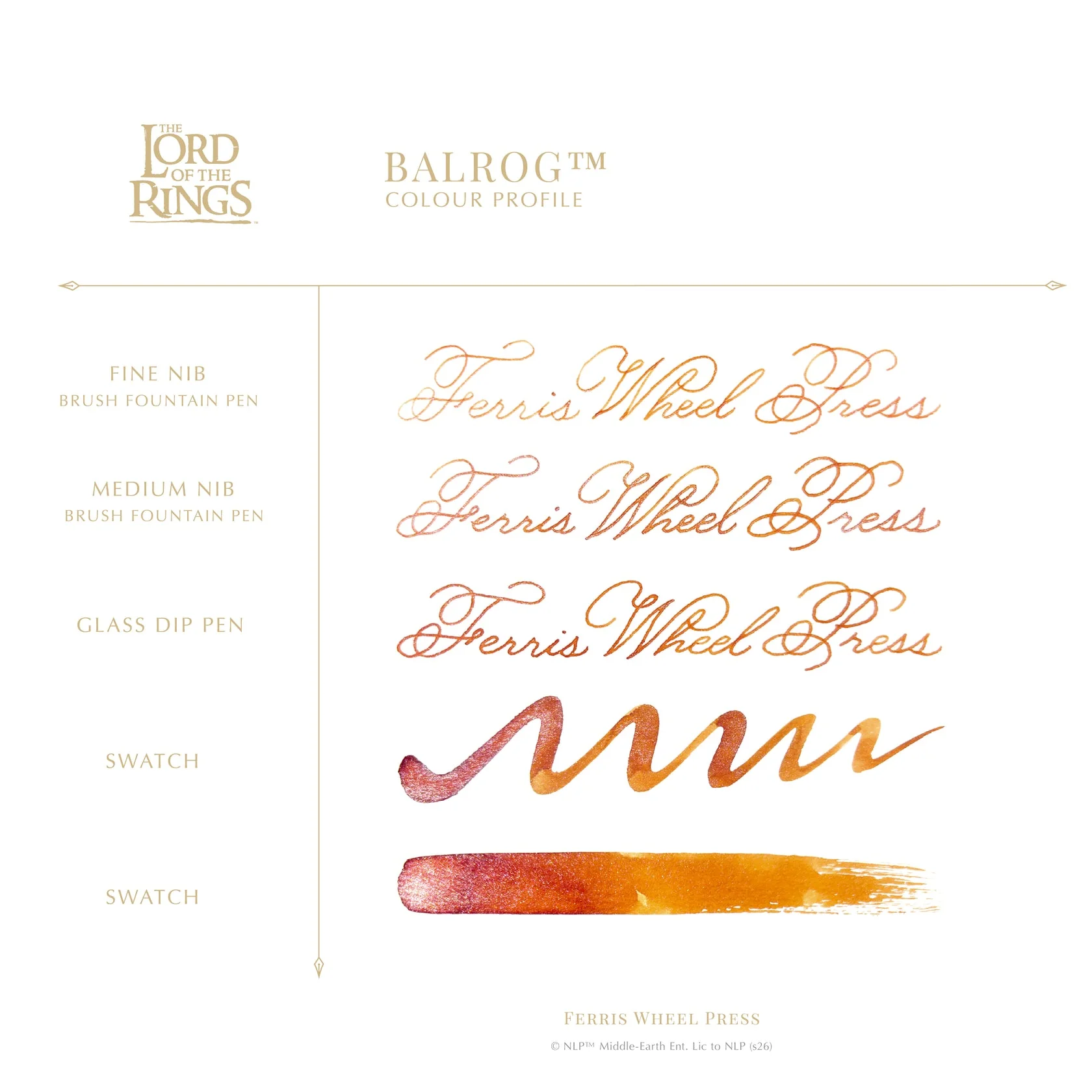 Ferris Wheel Press Lord of the Rings Bottled Ink in Balrog - 38 mL - Image 5