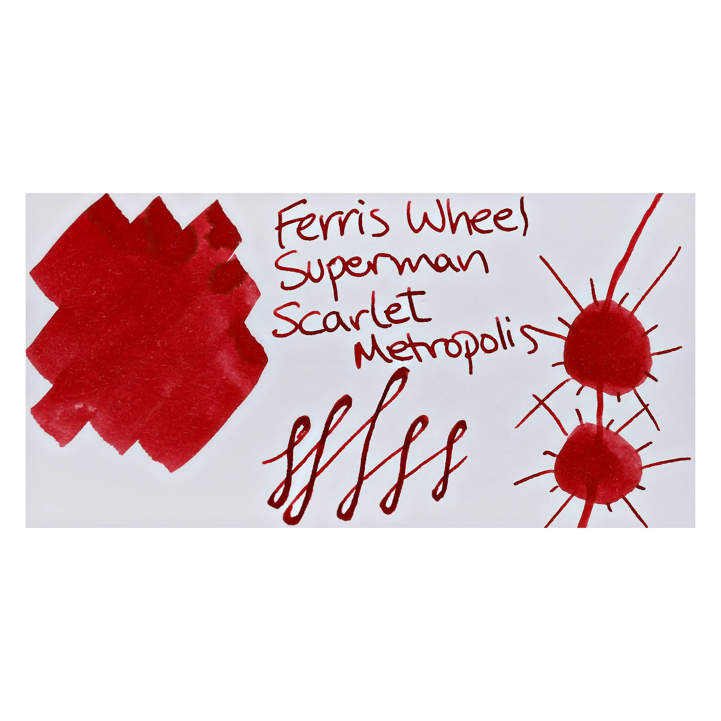 Ferris Wheel Press Superman Themed Bottled Ink in Scarlet Metropolis  - 28 mL - Image 2