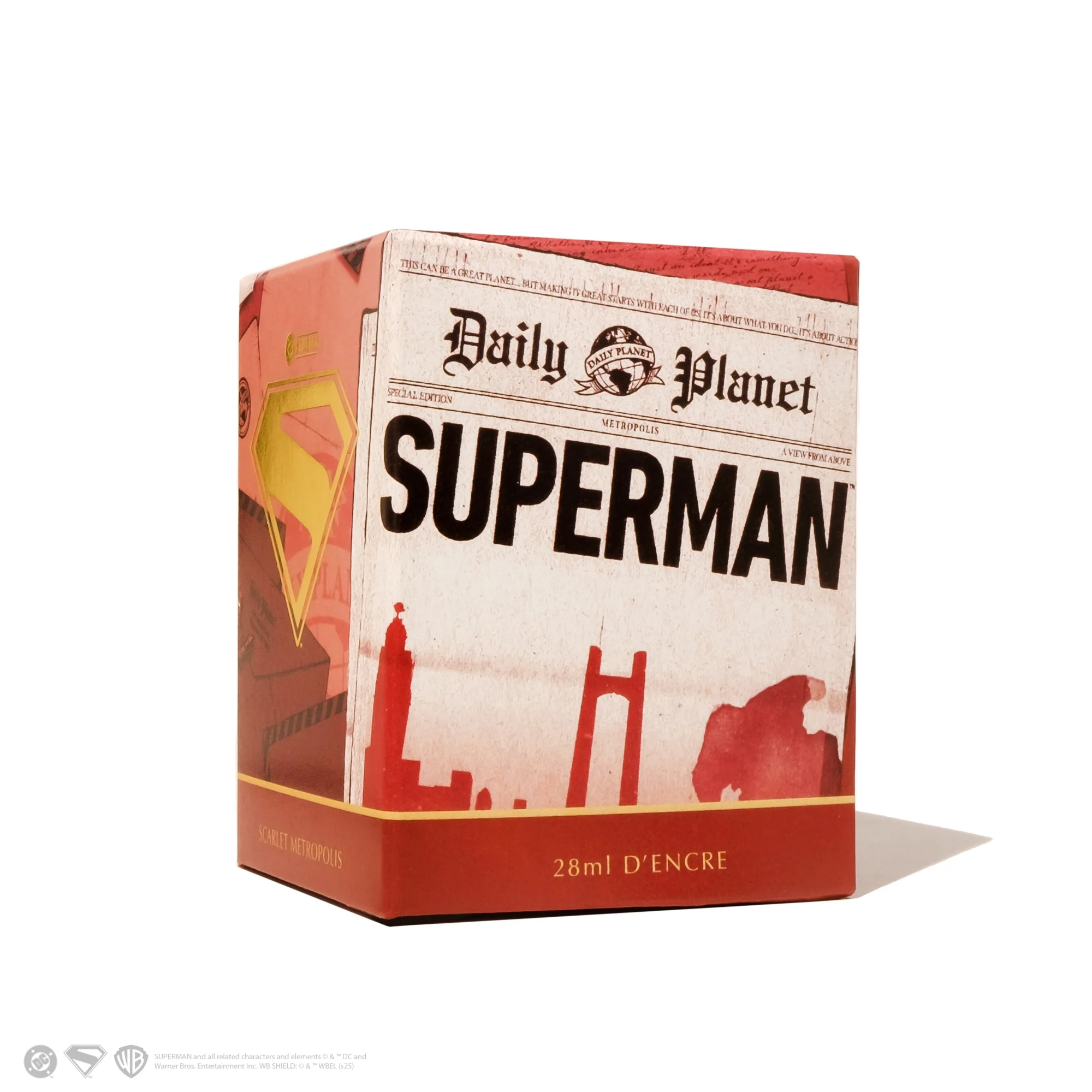 Ferris Wheel Press Superman Themed Bottled Ink in Scarlet Metropolis  - 28 mL - Image 3
