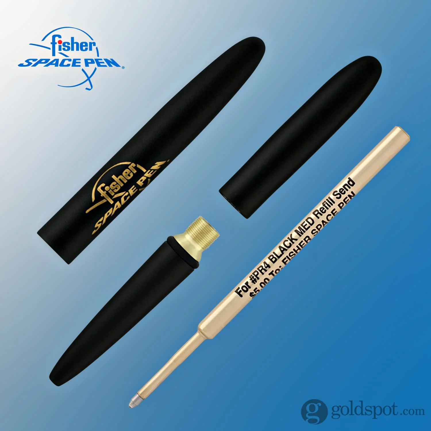 Fisher Space Pen Bullet Ballpoint Pen in Matte Black with Fisher Space Pen Logo - Image 3