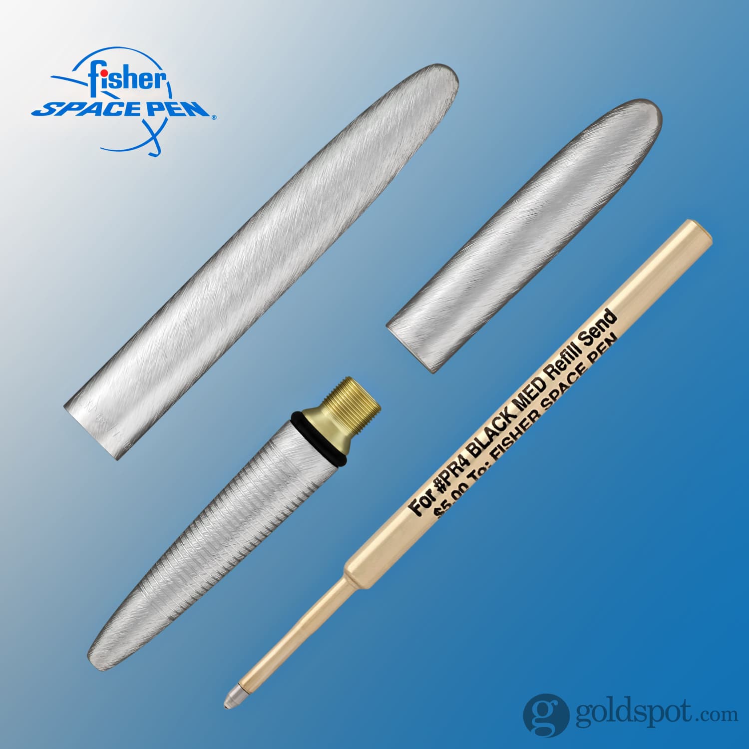 Fisher Space Pen Bullet Ballpoint Pen in Brushed Chrome - Image 3