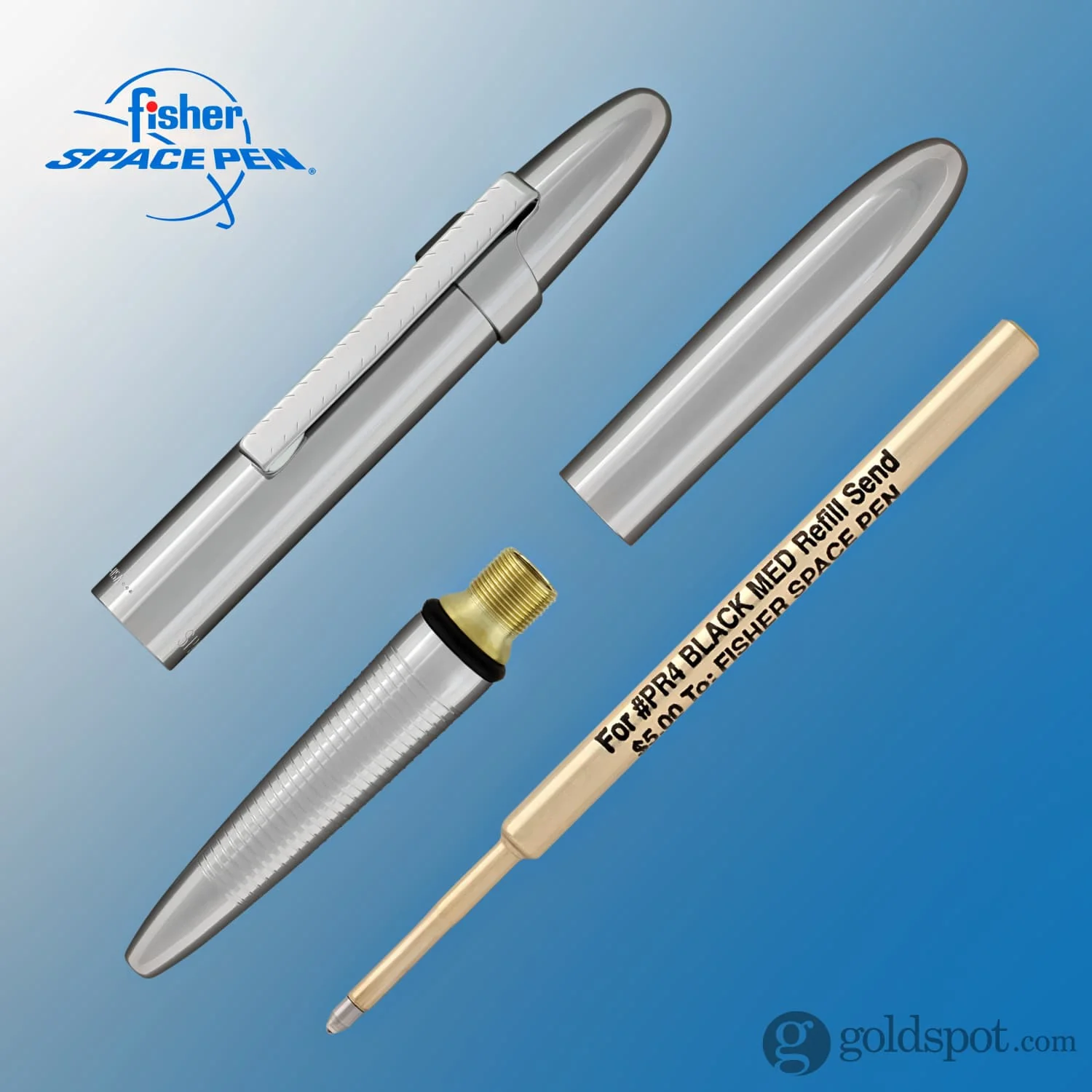 Fisher Space Pen Bullet Ballpoint Pen with Clip in Chrome - Image 6