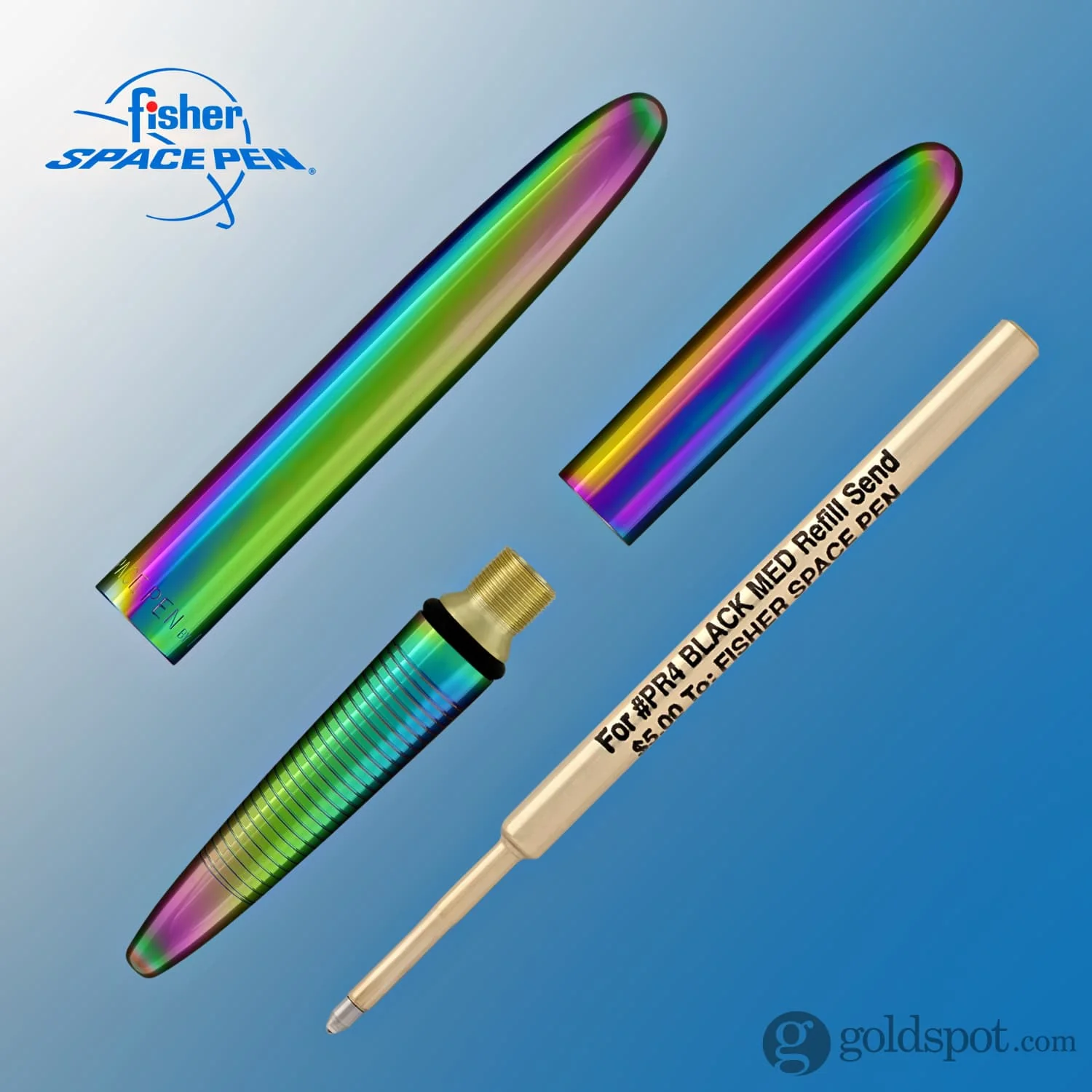 Fisher Space Pen Bullet Ballpoint Pen in Rainbow Titanium Nitride - Image 3