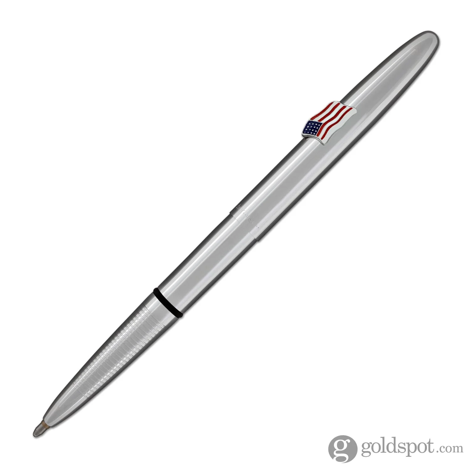Fisher Space Pen Bullet Ballpoint Pen in Chrome with American Flag Emblem - Image 2