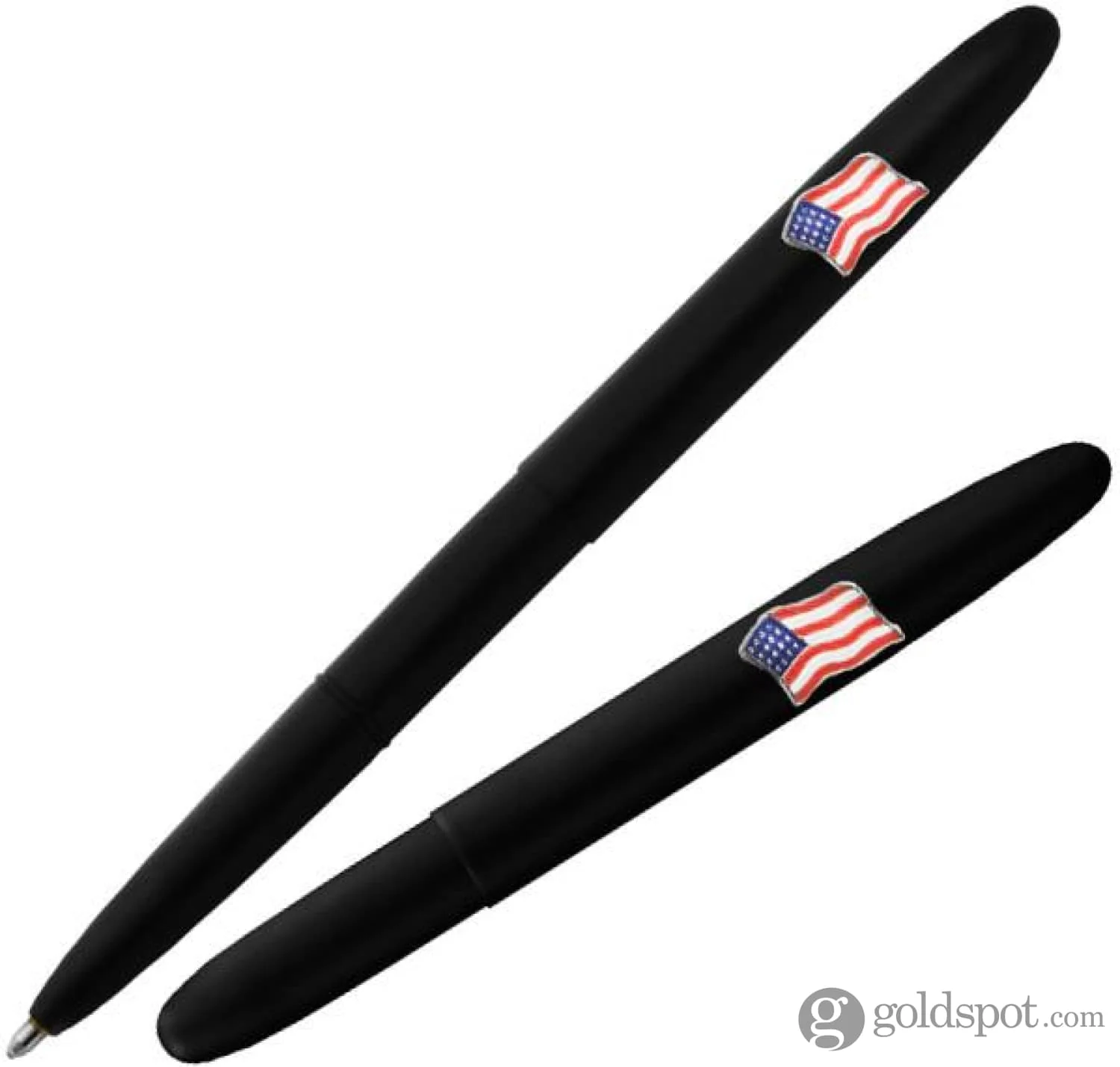 Fisher Space Pen Bullet Ballpoint Pen in Matte Black with American Flag Emblem - Image 3