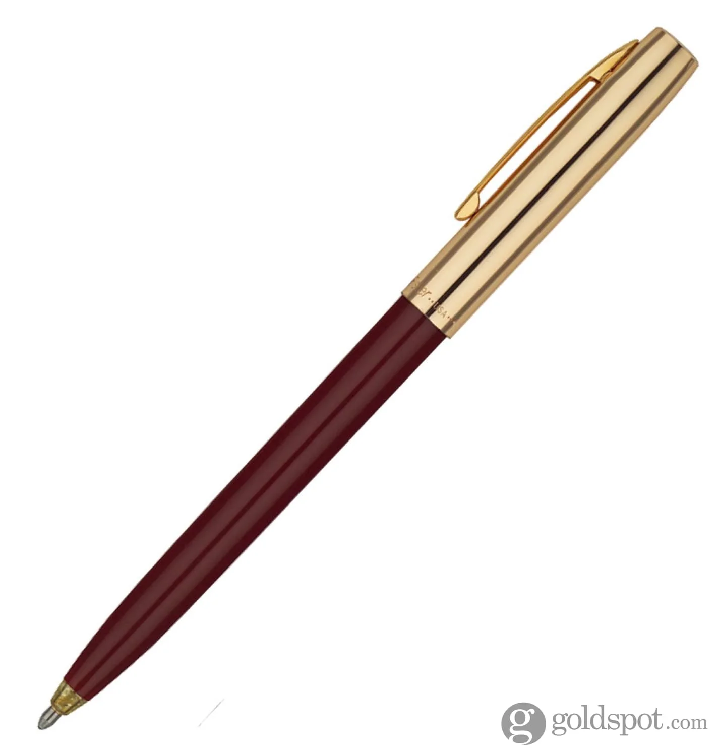 Fisher Space Pen Cap-O-Matic Ballpoint Pen in Burgundy with Brass Trim - Image 2