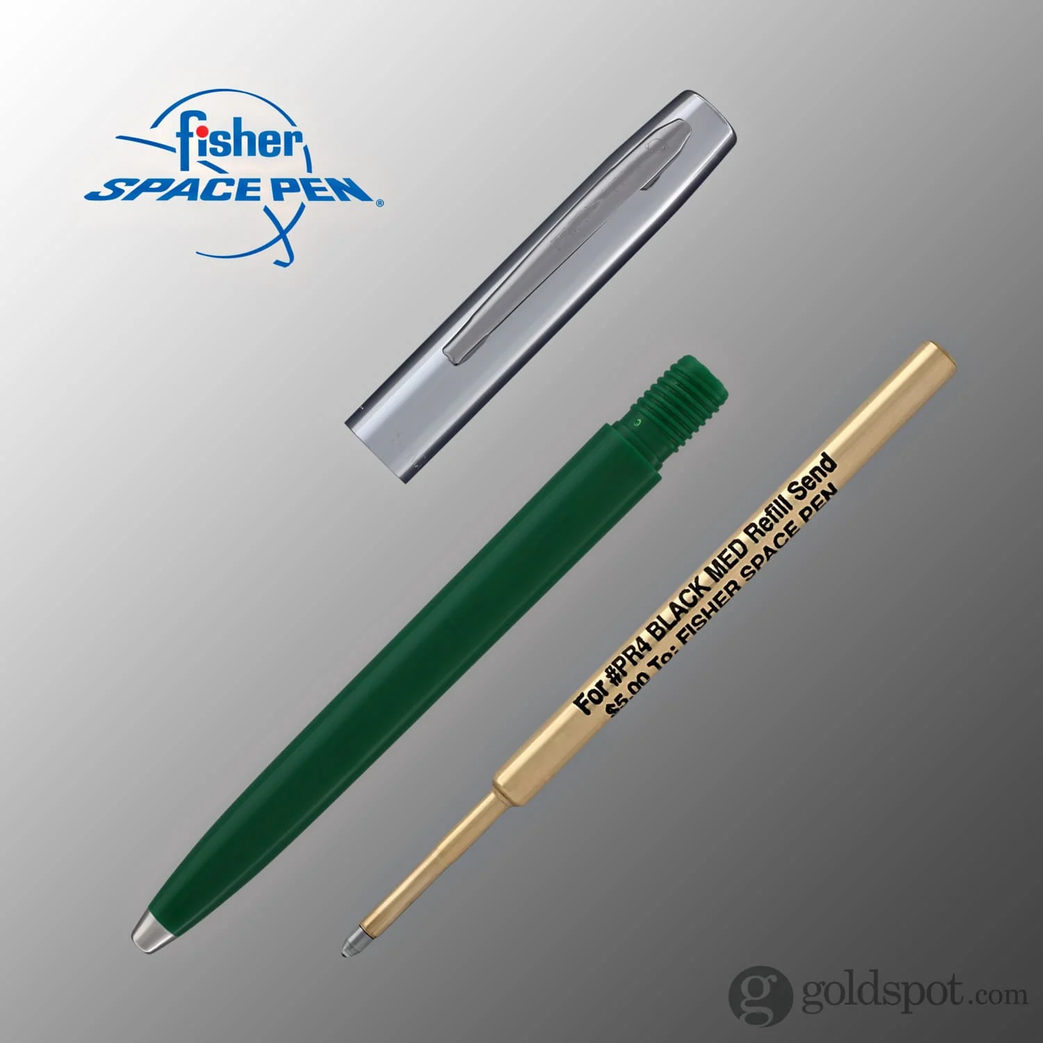 Fisher Space Pen Cap-O-Matic Ballpoint Pen in Green & Chrome - Image 4