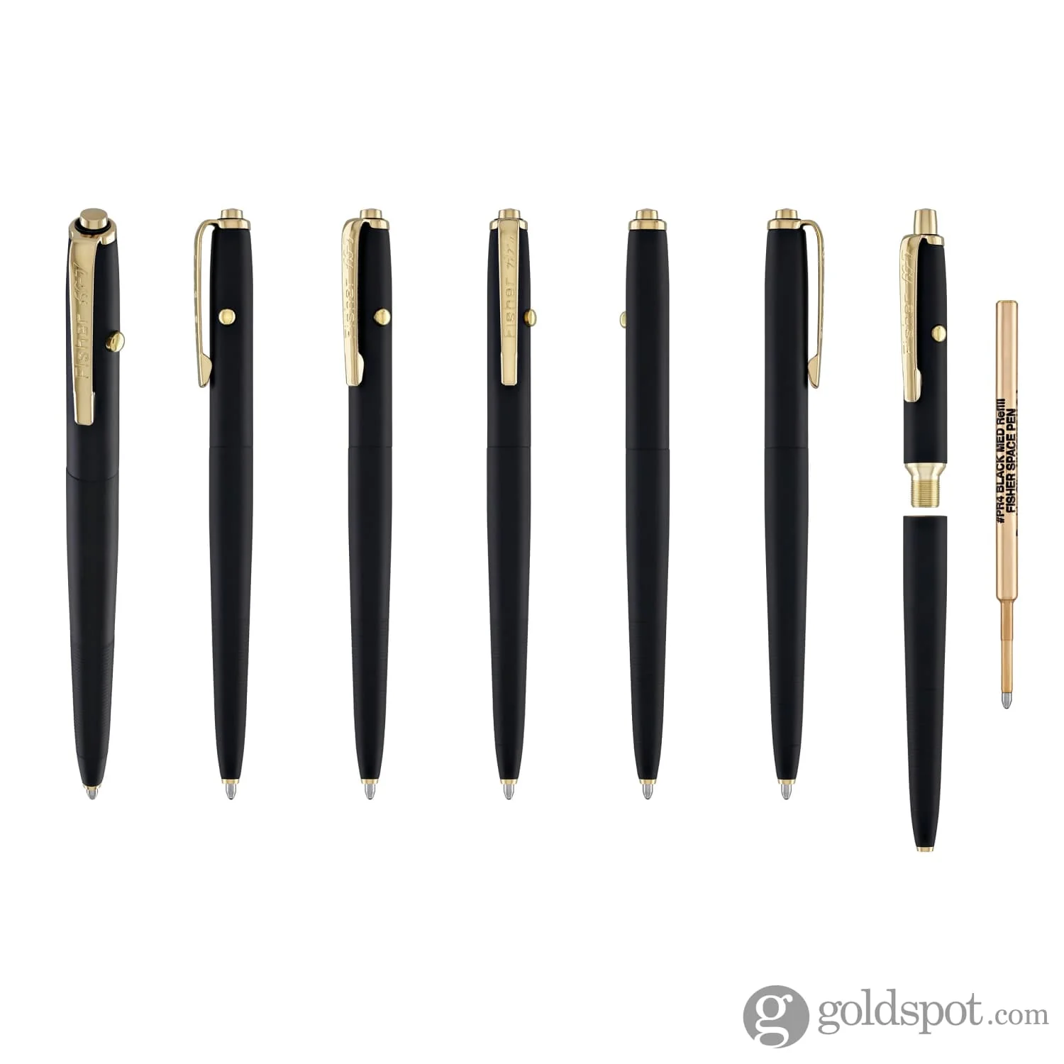 Fisher Space Pen AG7 Ballpoint Pen in Graphite Black Cerakote® with Gold Clip - Image 7