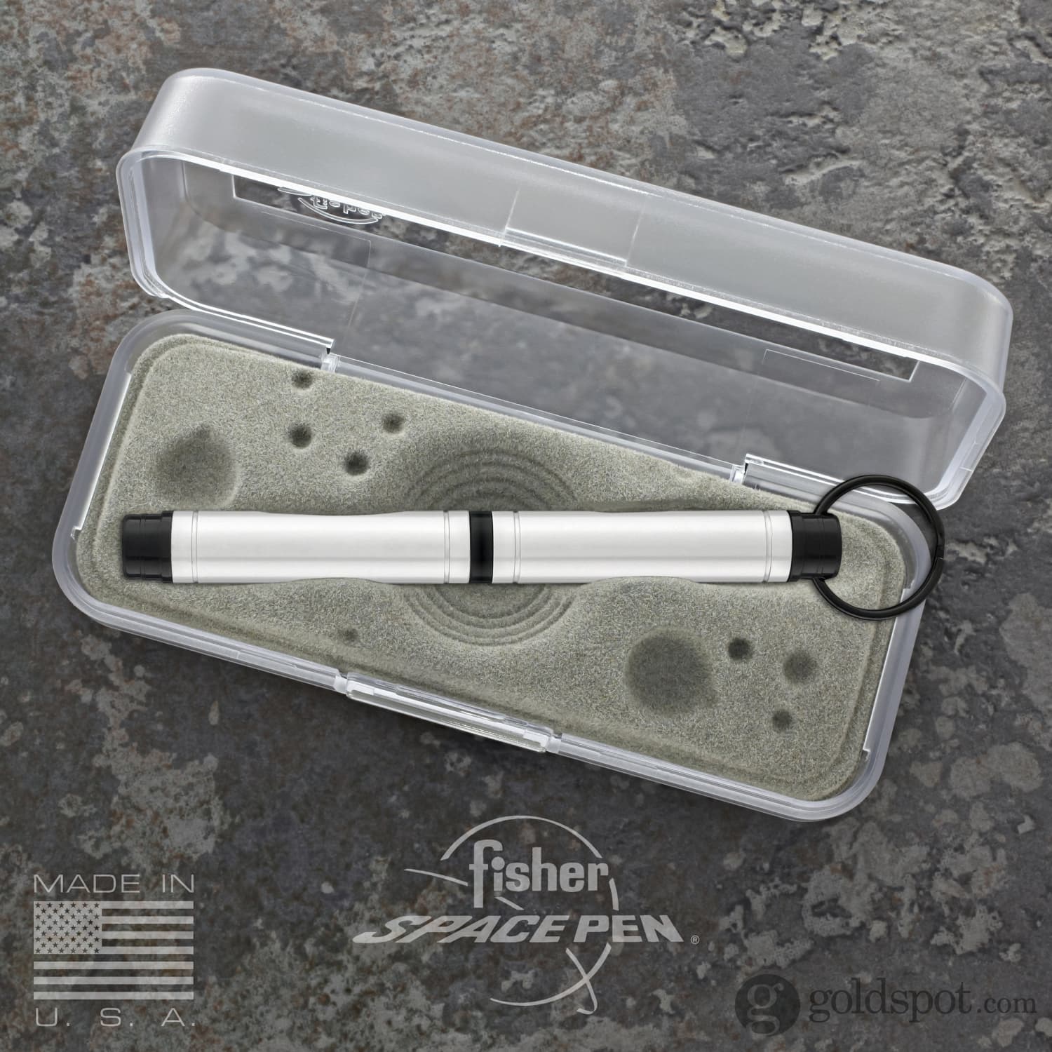 Fisher Space Pen Backpacker Ballpoint Pen in Clear Anodized Aluminum with Key Chain - Image 6