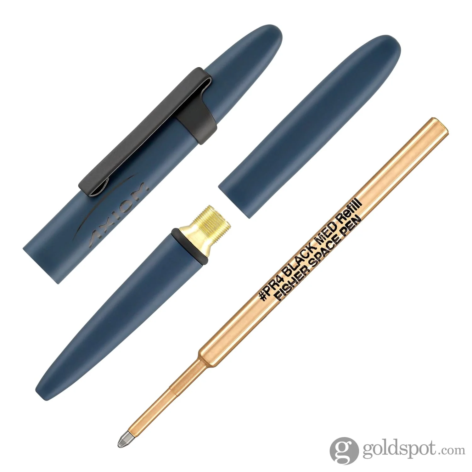 Fisher Space Pen Bullet Ballpoint Pen in Elite Navy Blue CerakoteĀ® with Matte Black Clip & Axiom Space Logo - Image 8