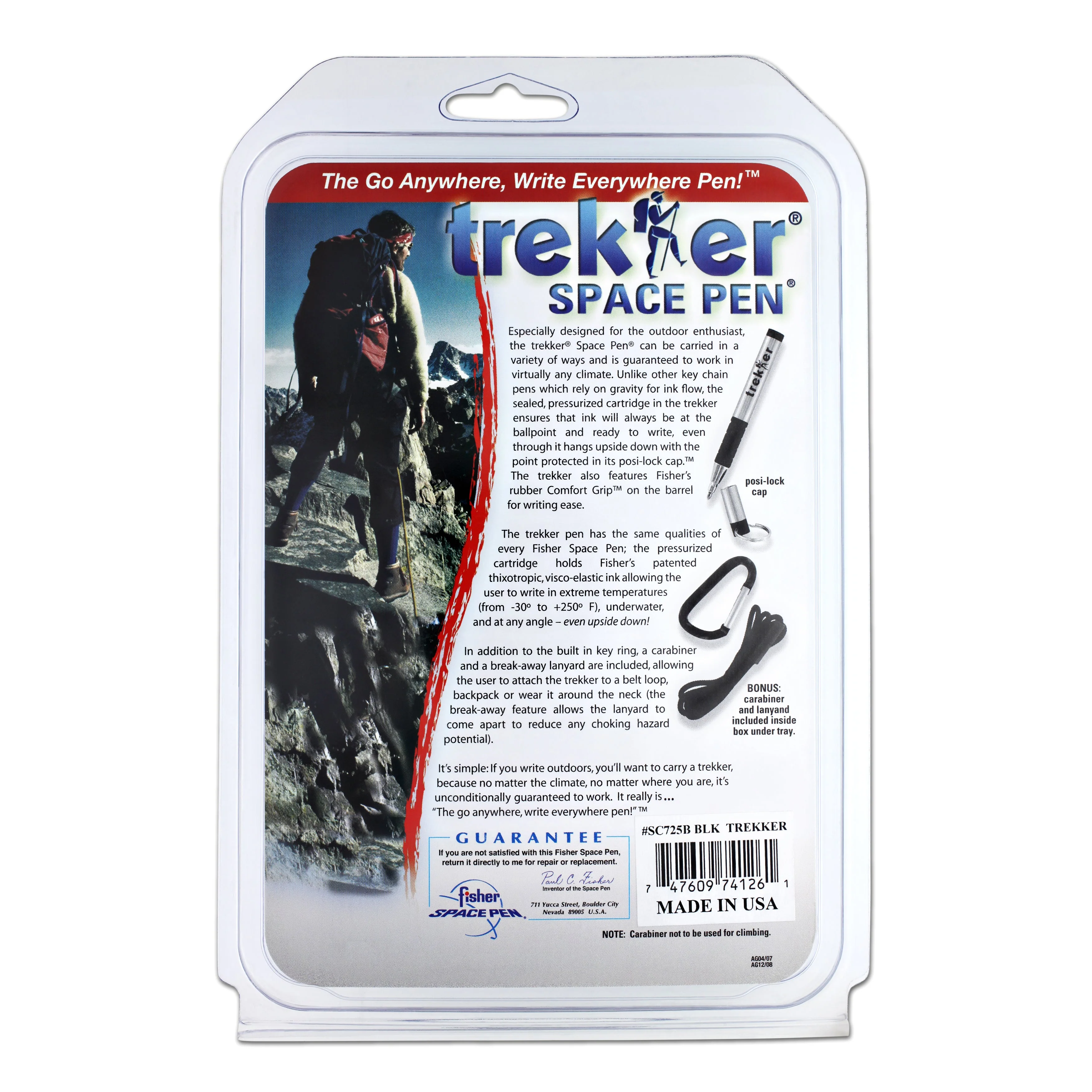 Fisher Space Trekker Keychain Ballpoint Pen in Matte Black - Image 4