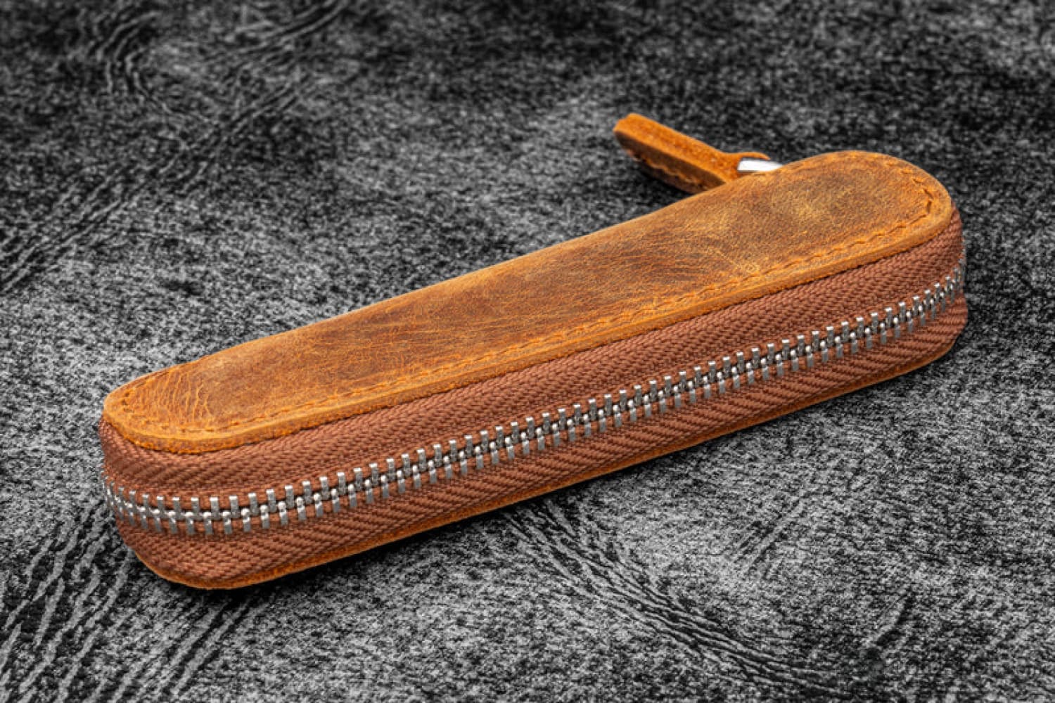Galen Leather 1 Pen Case for Kaweco - Pocket Pen in Crazy Horse Brown - Image 2
