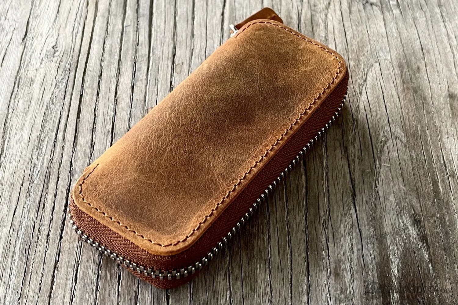 Galen Leather 2 Pen Case for Kaweco - Pocket Pen in Crazy Horse Brown - Image 4