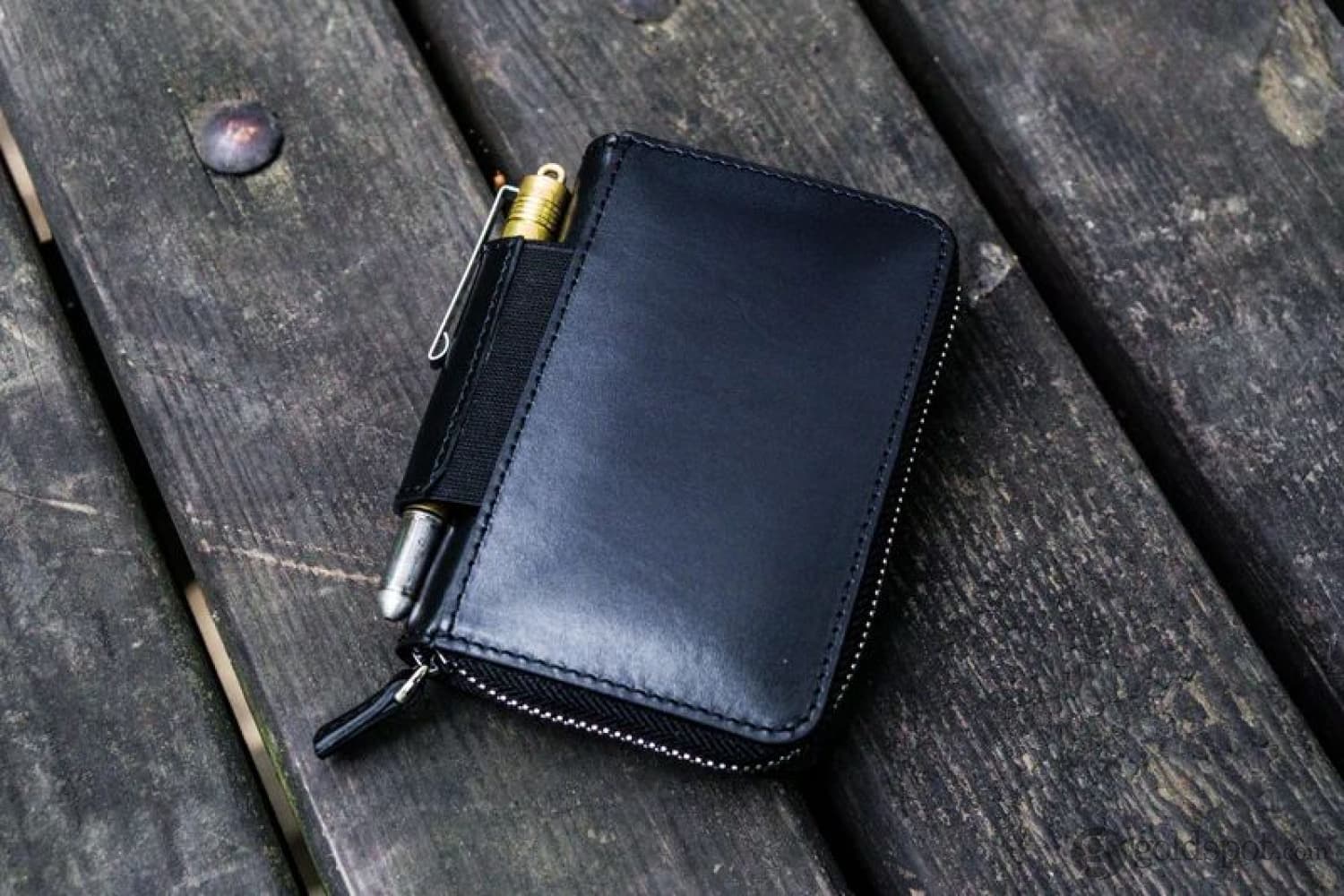 Galen Leather EDC Wallet in Black - Image 3