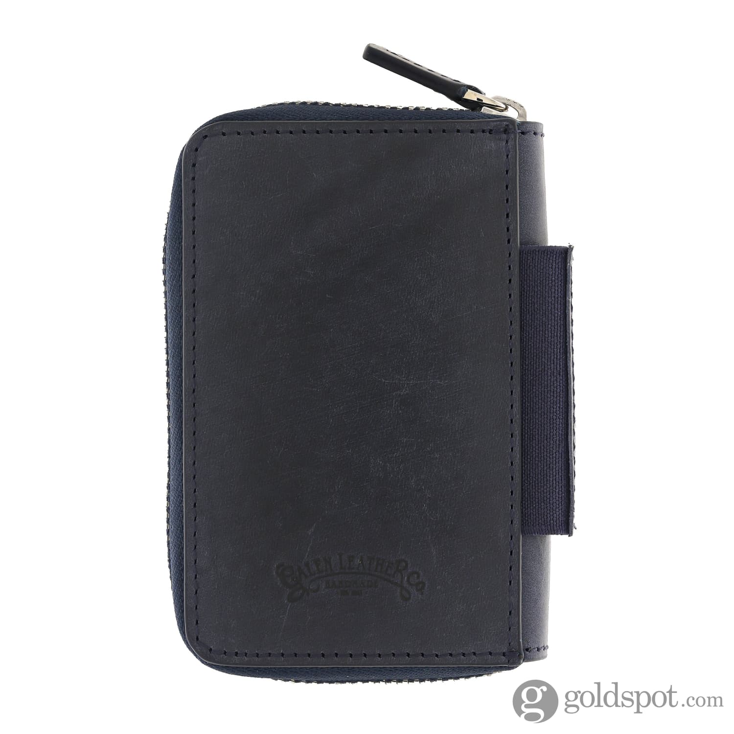 Galen Leather EDC Wallet in Crazy Horse Navy Blue - Image 3