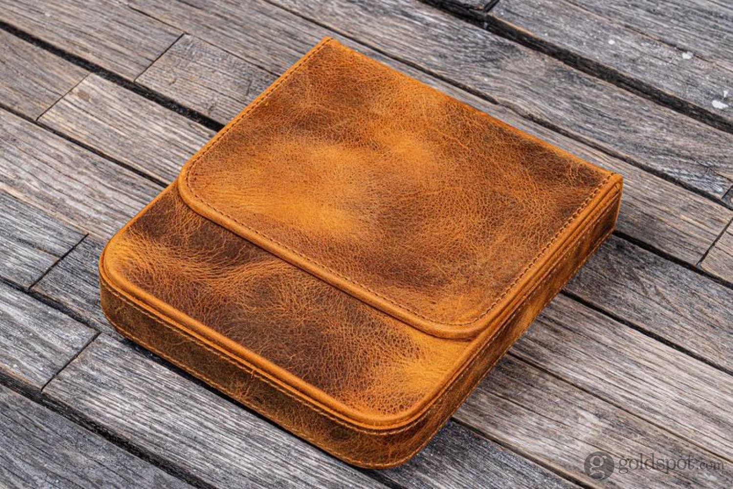 Galen Leather Magnum Opus 6 Slots Hard Pen Case in Crazy Horse Brown - Image 3