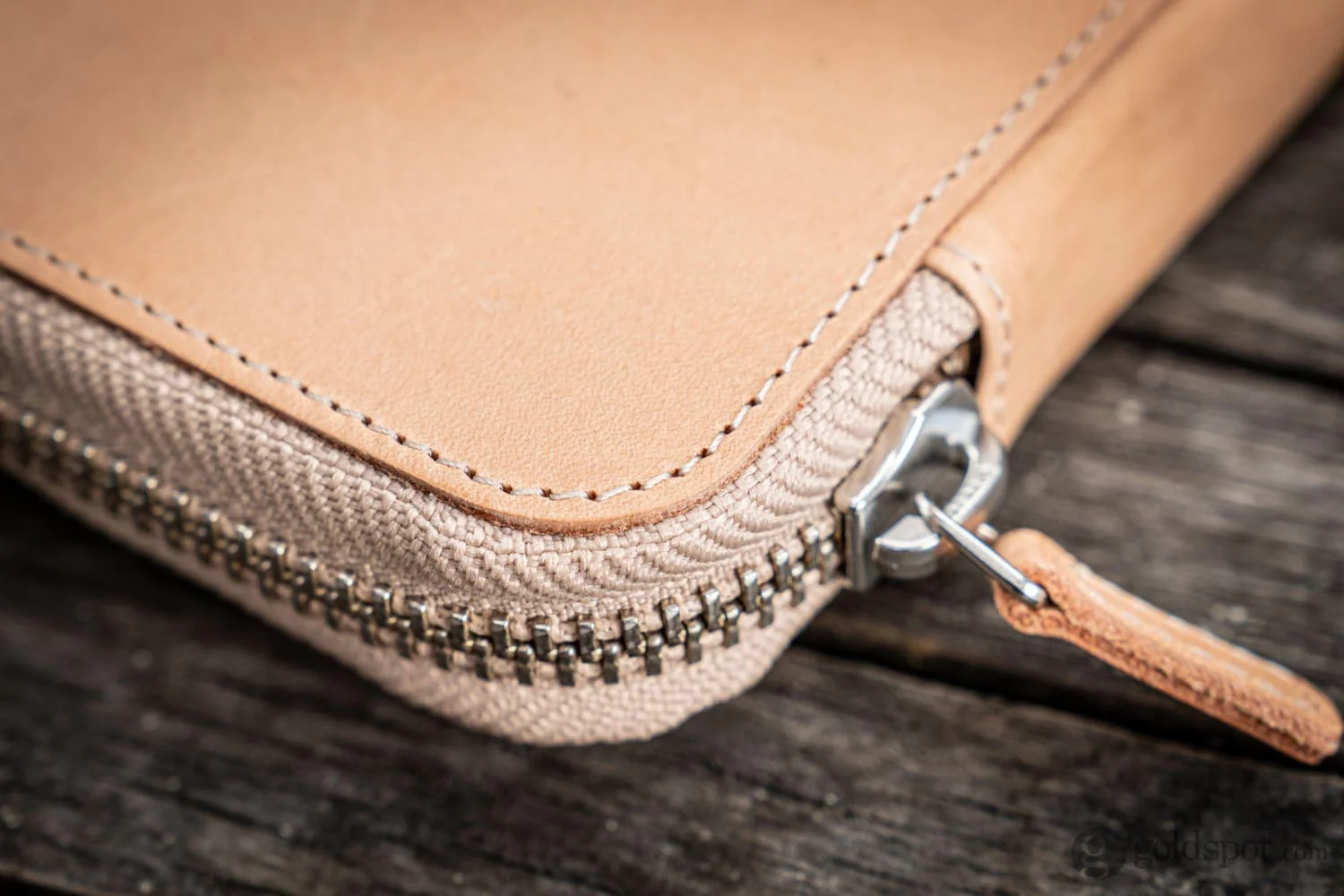 Galen Leather Pen Case Zippered 10 Slots in Undyed Leather - Image 5