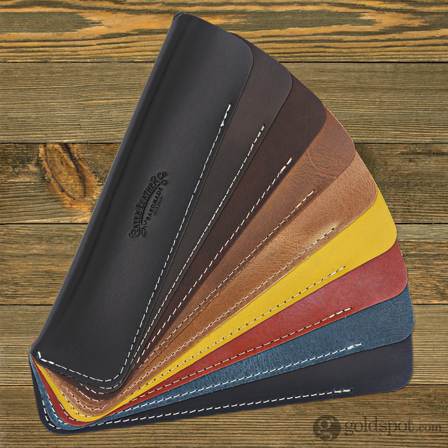 Galen Leather Single Pen Case in Red - Image 2