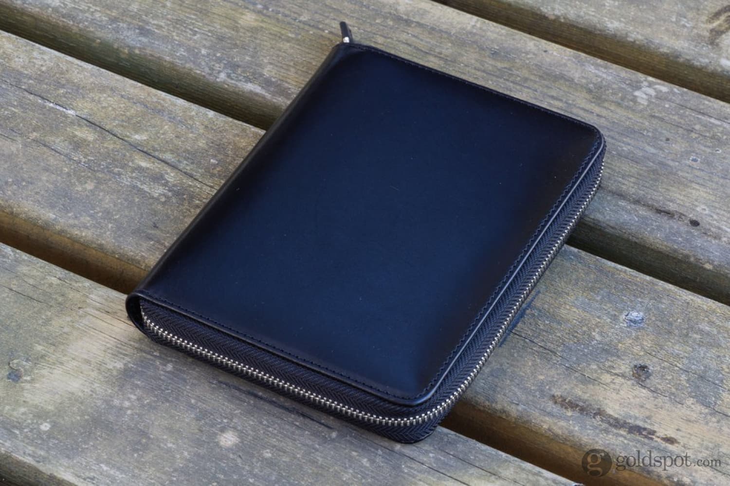 Galen Leather Pen Case Zippered 5 Slots in Black - Image 2