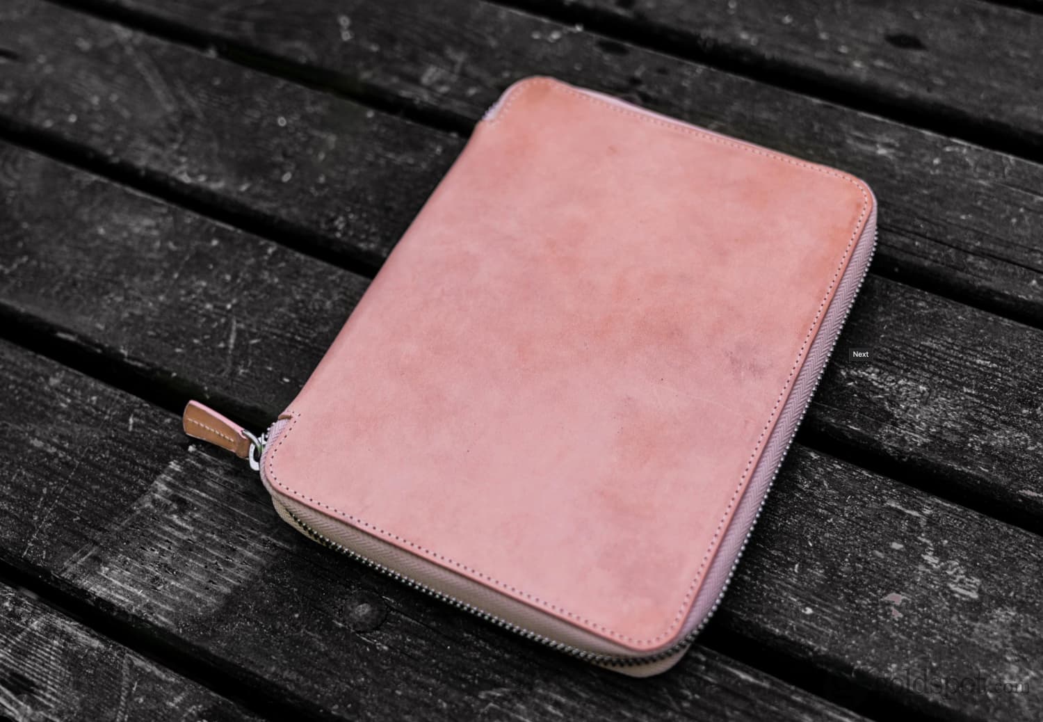 Galen Leather Zippered A5 Notebook Folio in Undyed Leather - Image 2