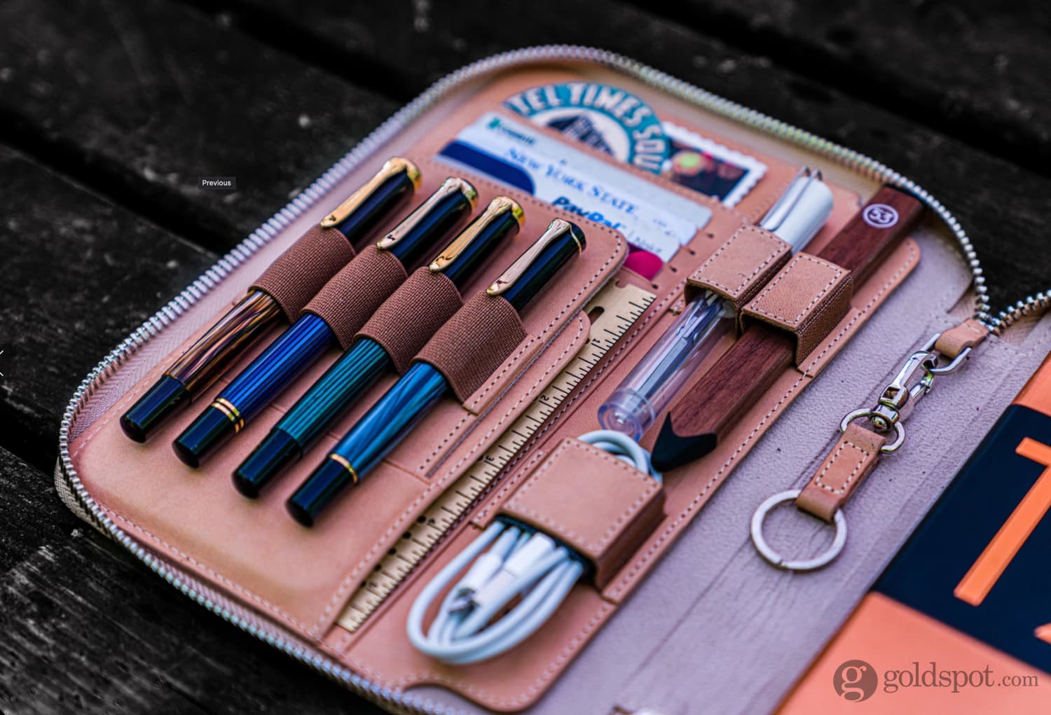 Galen Leather Zippered A5 Notebook Folio in Undyed Leather - Image 3