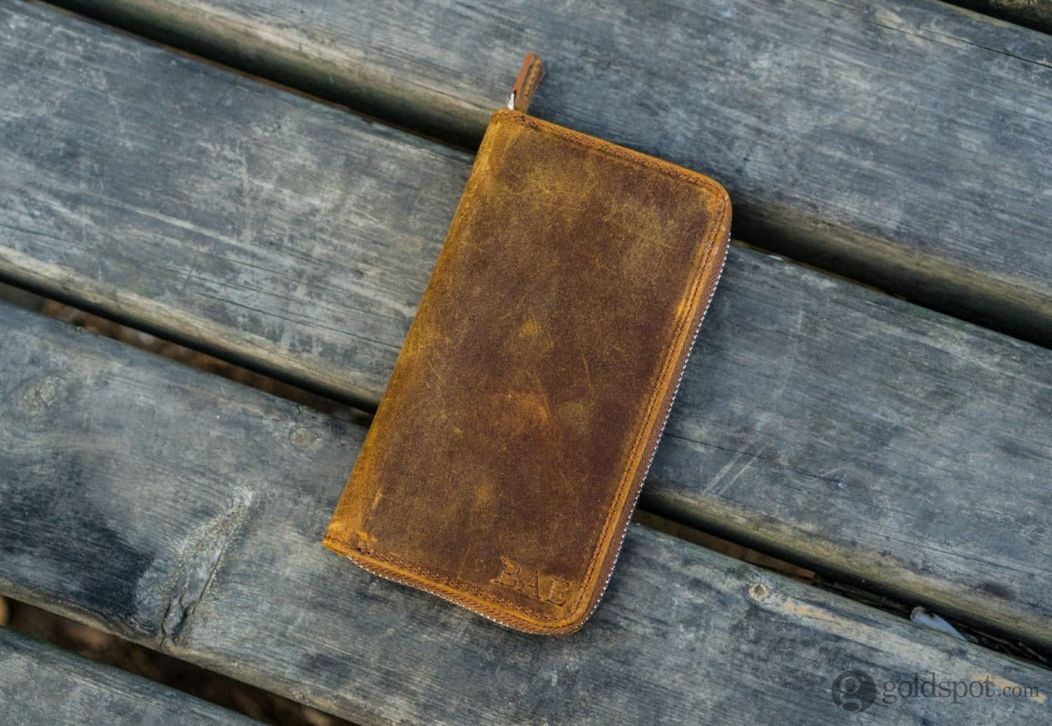 Galen Leather Zippered Three Pen Case in Crazy Horse Brown - Image 2