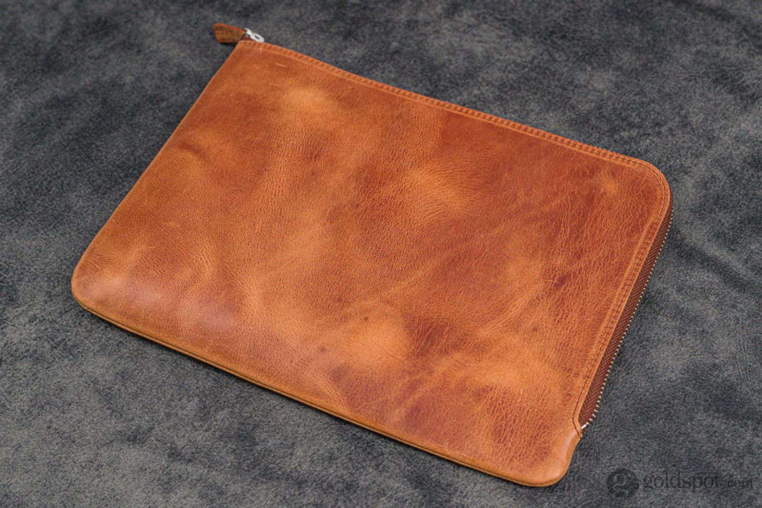 Galen Leather Zippered Writer's Bank Bag in Crazy Horse Tan - Image 2