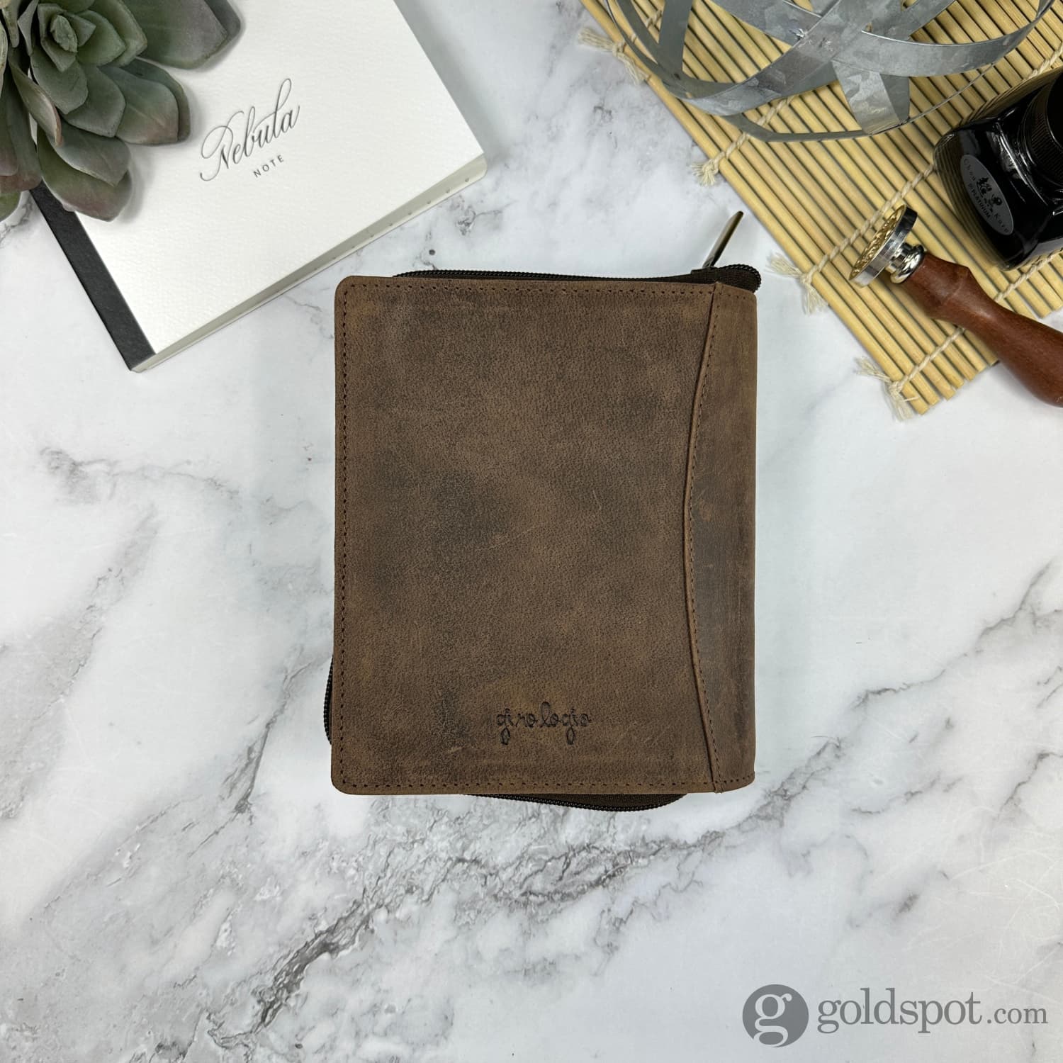 Girologio 12 Zippered Pen Case in Bomber Brown - Image 5