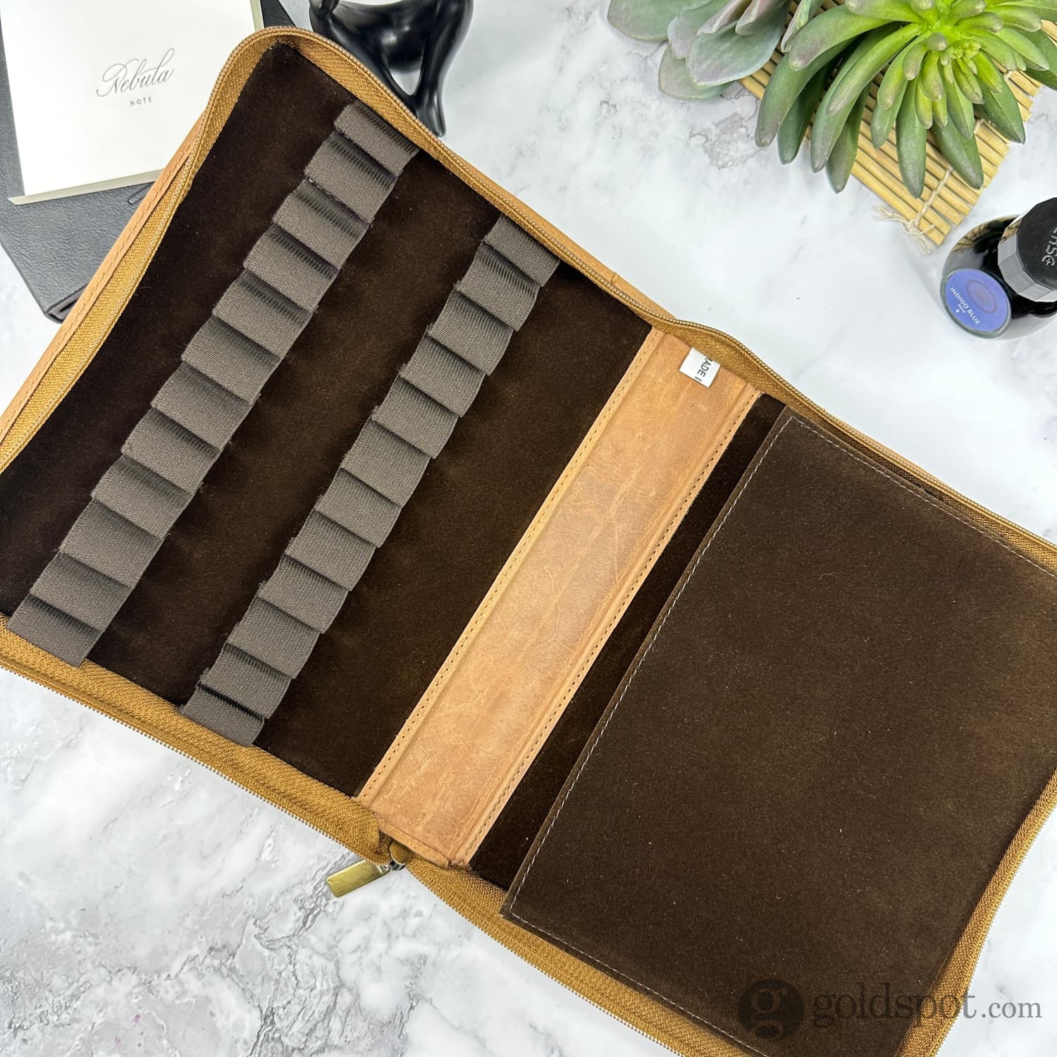 Girologio 24 Zippered Pen Case in Saddle Tan - Image 2