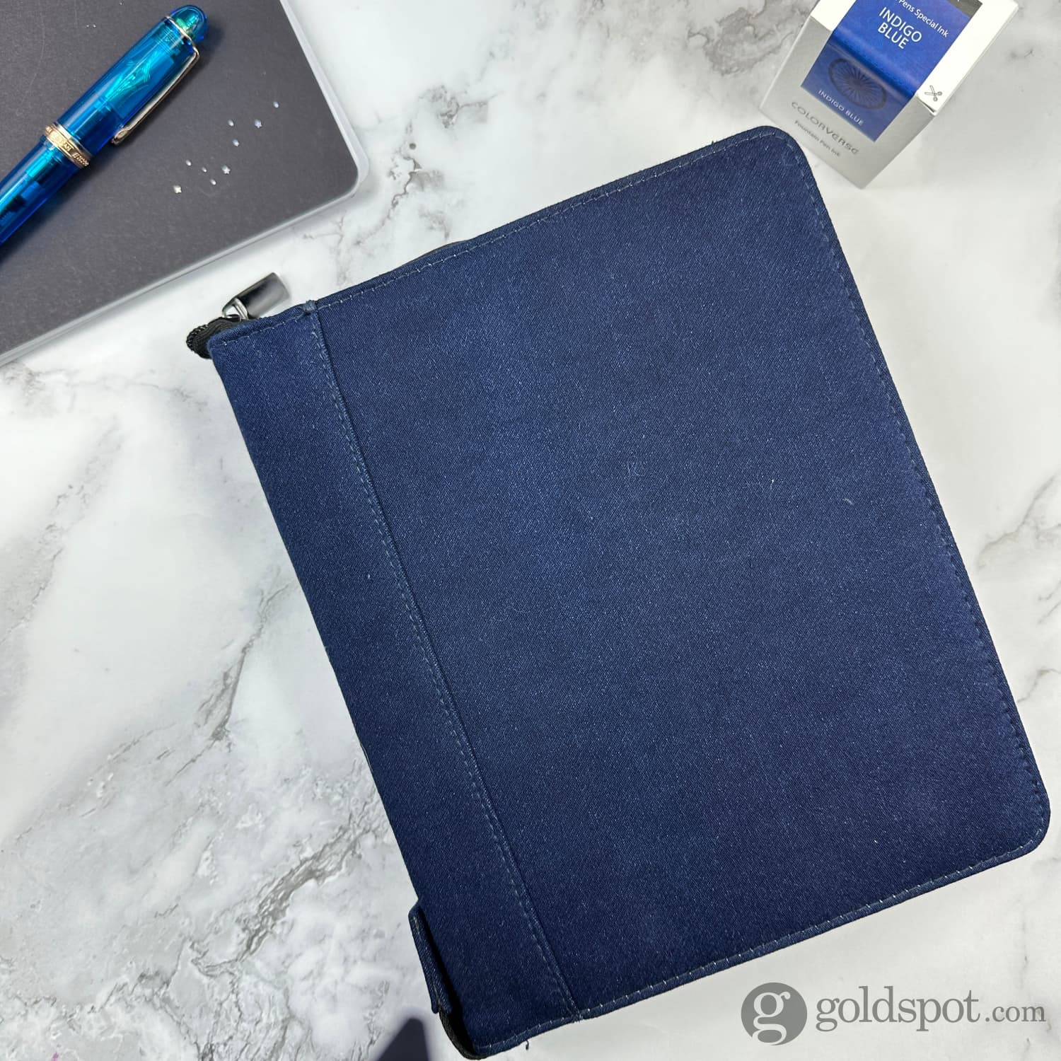 Girologio 24 Zippered Pen Case in Cotton Denim - Image 3