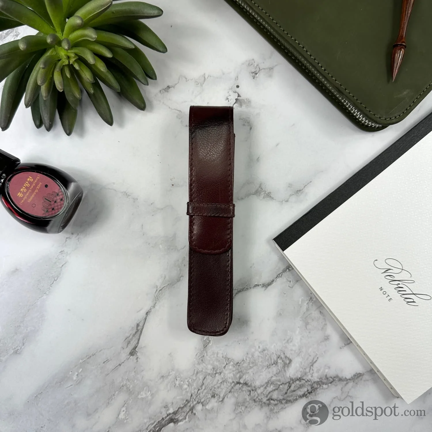 Girologio Single Pen Case in Oxblood - Image 3