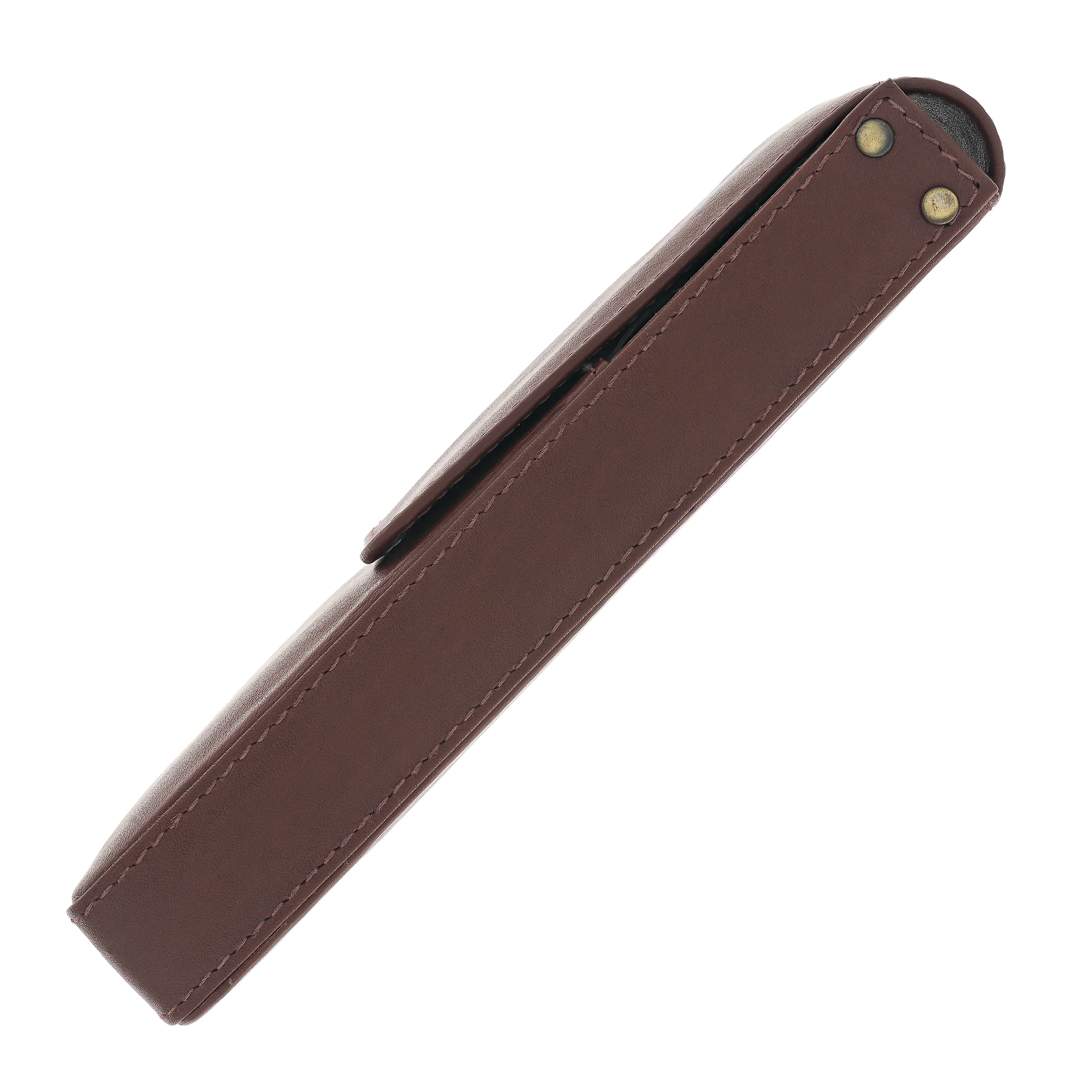 Girologio Triple Magnetic Closure Pen Case in Antique Brown - Image 4