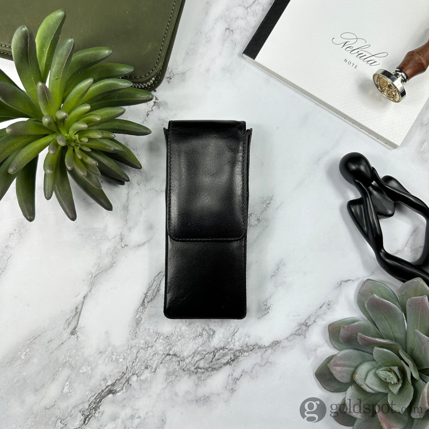 Girologio Triple Magnetic Closure Pen Case in Black - Image 3