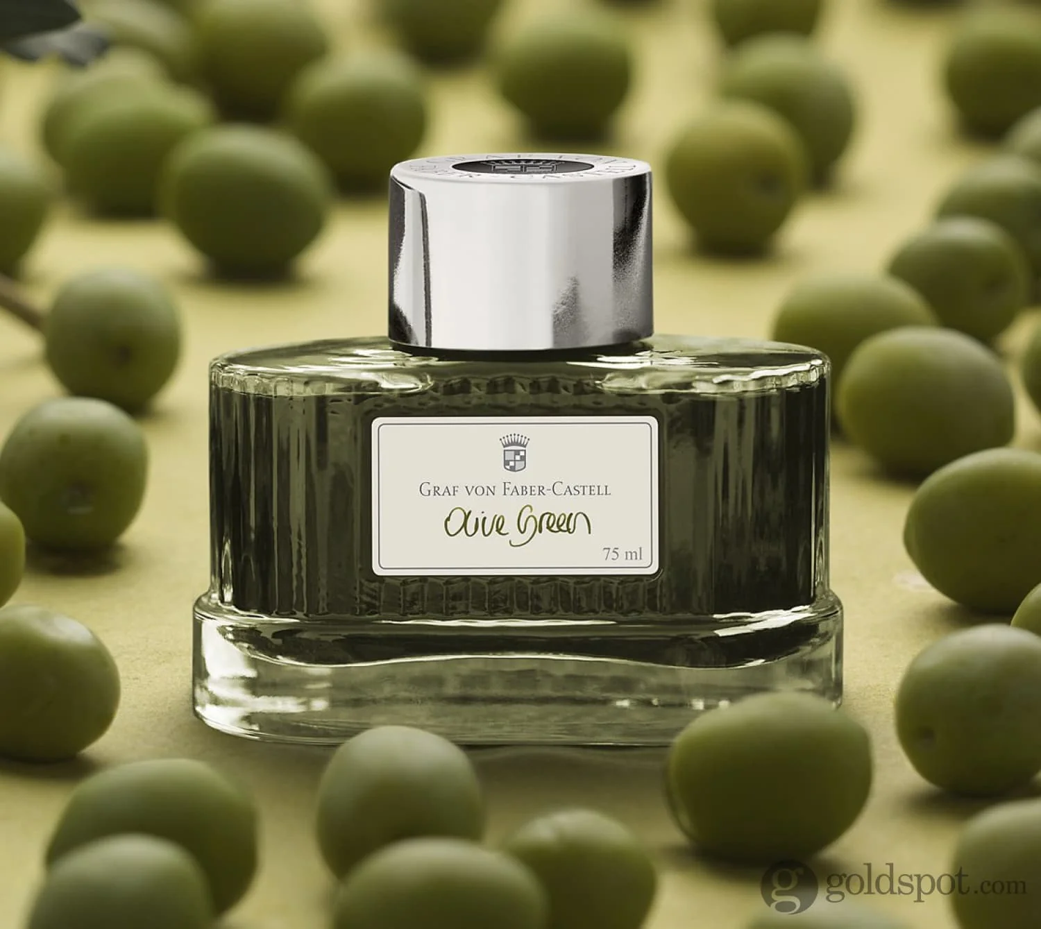 Graf von Faber-Castell Bottled Ink in Olive Green - 75 mL - Image 2