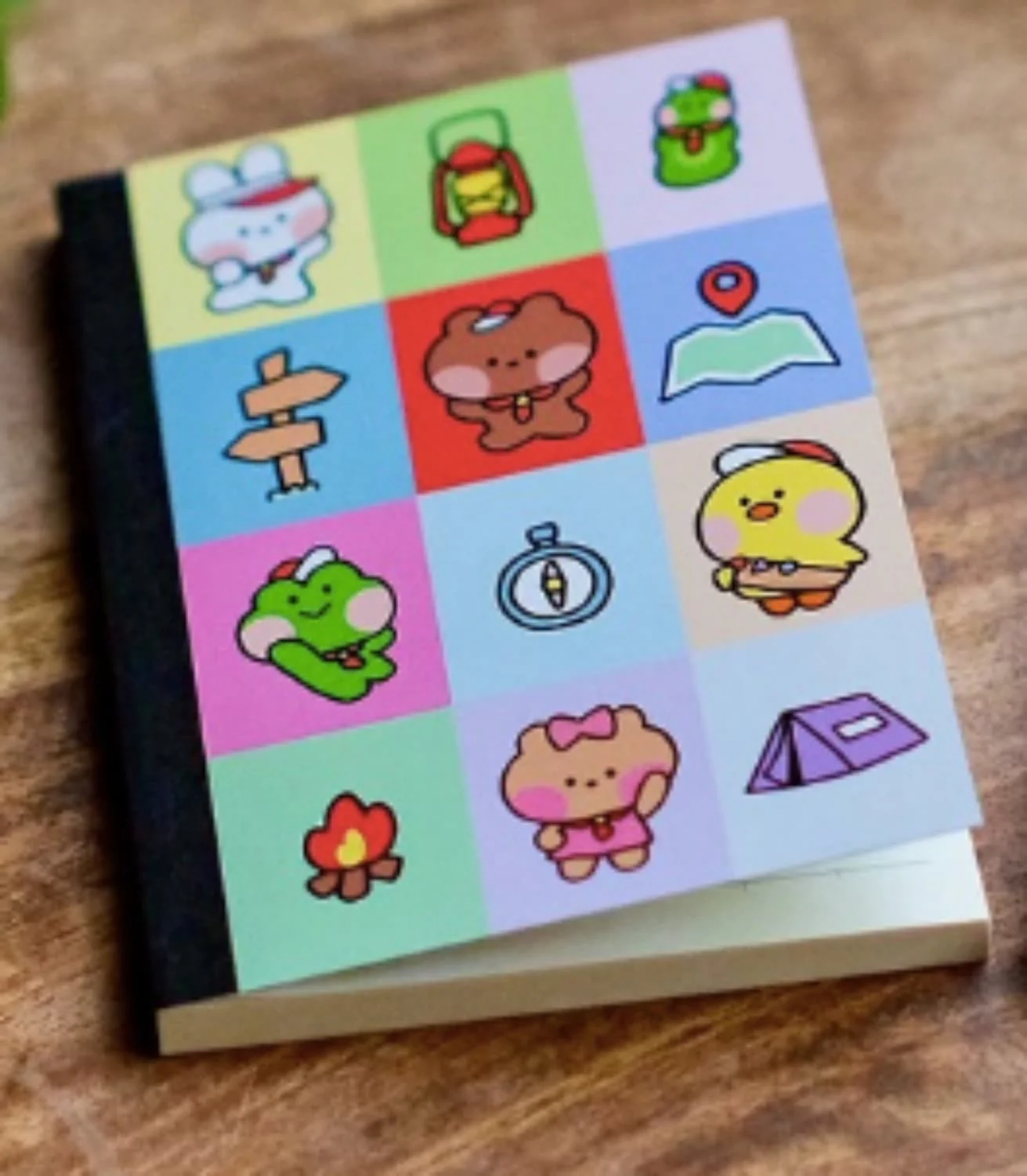 Itoya Oasis Notebook in LINE FRIENDS Minini 'Adventure Grid' - A6