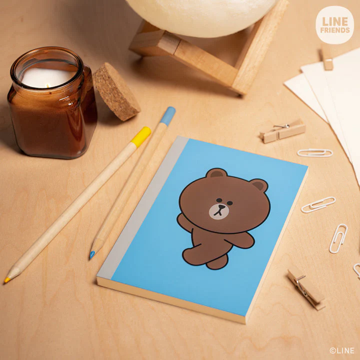 Itoya Profolio Oasis Lined Notebook in LINE FRIENDS "BROWN" - A6 - Image 4