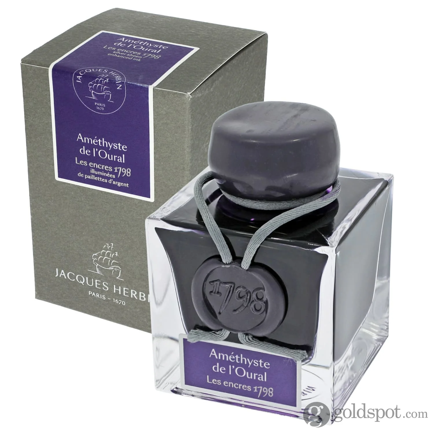 J. Herbin 1798 Bottled Fountain Pen Ink in Amethyste de L'Oural - 50 mL - Image 2