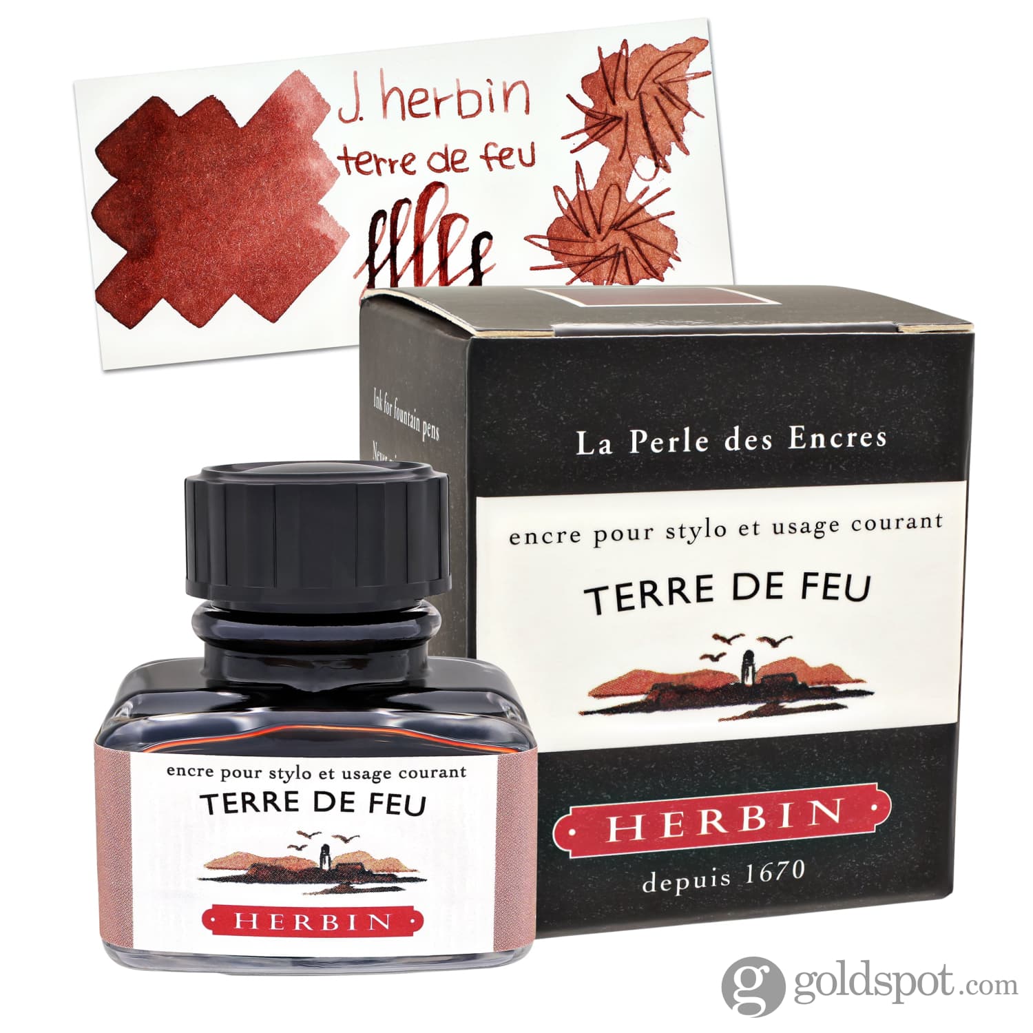 J. Herbin Bottled Ink and Cartridges in Terre de Feu (Land of Fire) - Image 5