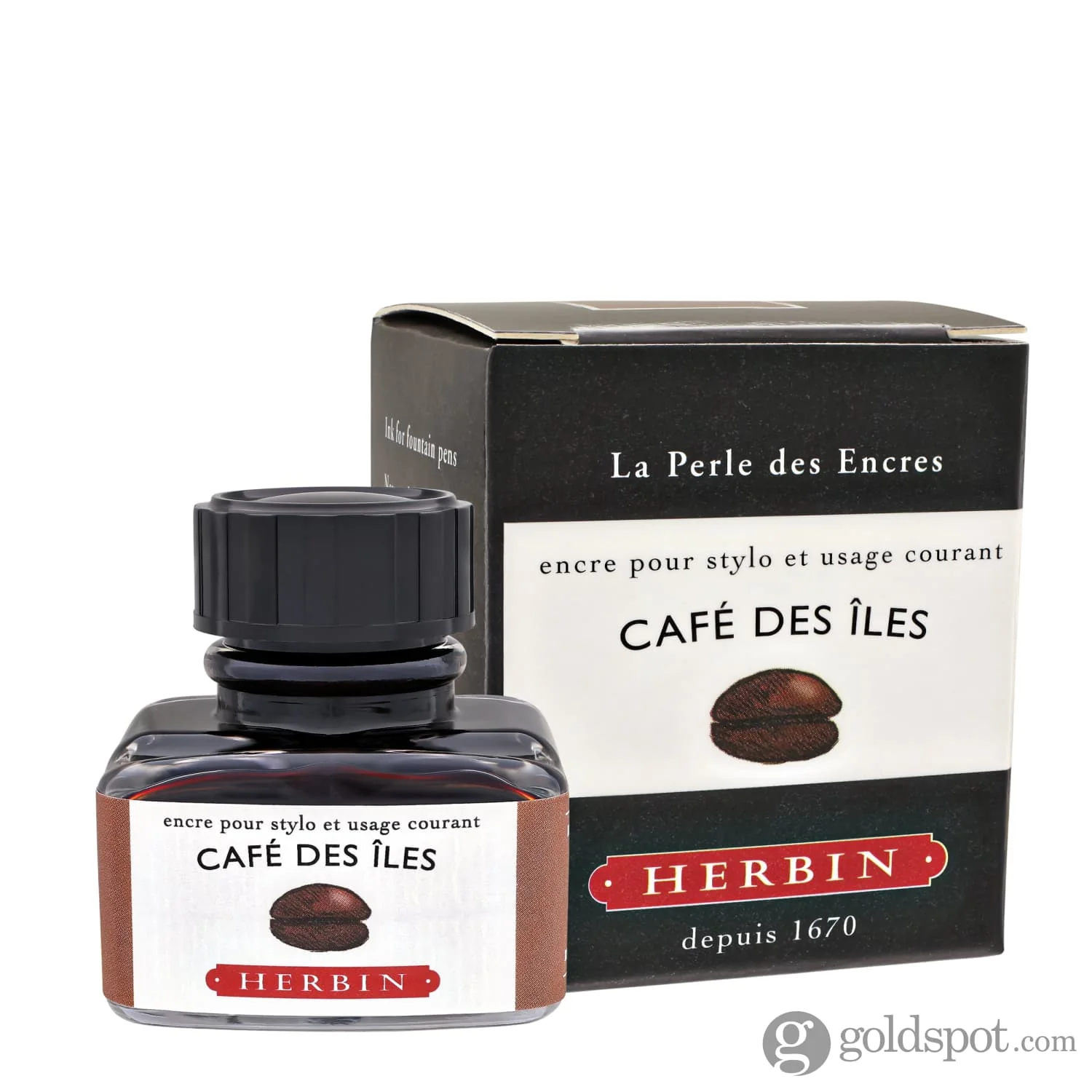 J. Herbin Café des îles (Island Coffee) Bottled Fountain Pen Ink - Image 4