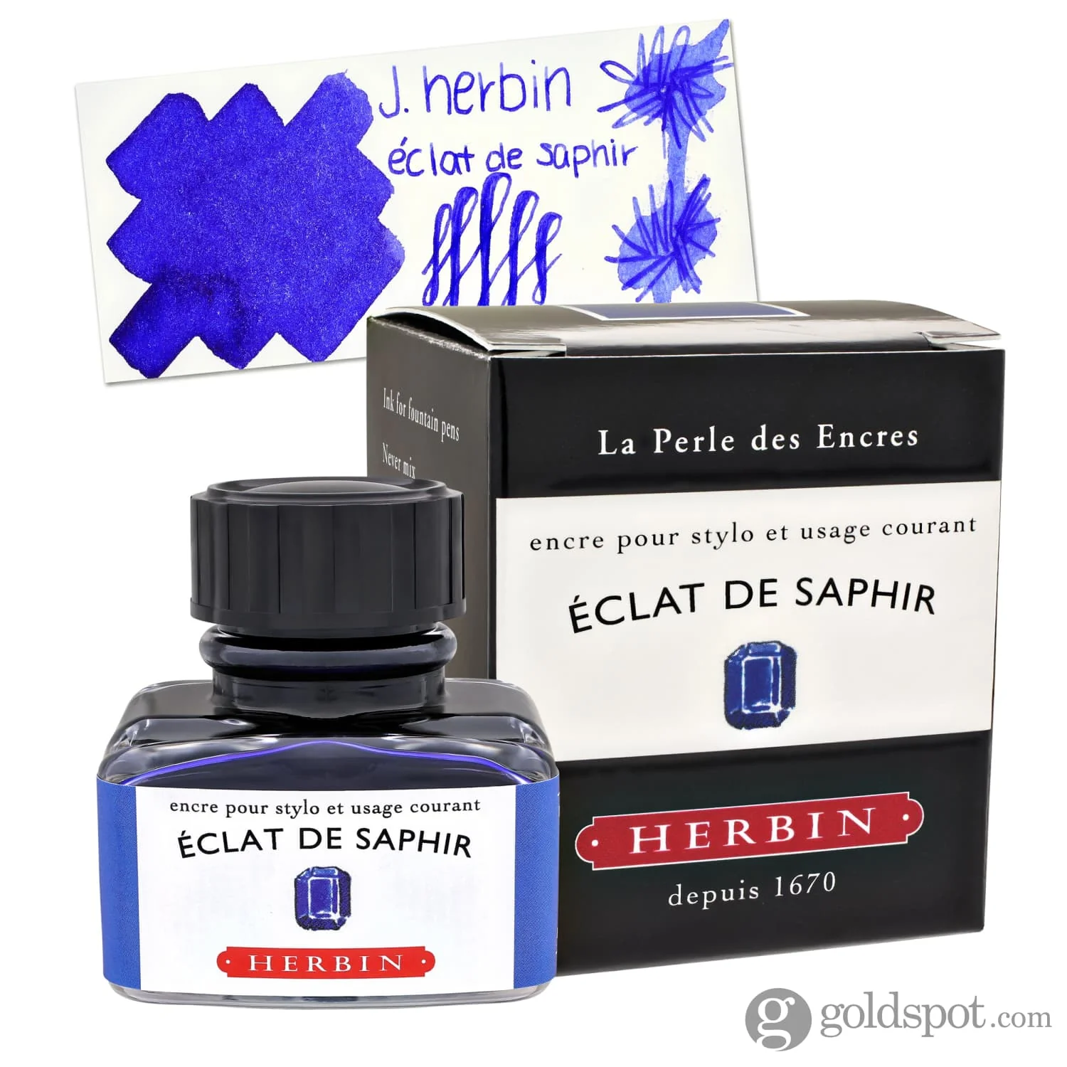 J. Herbin Eclat de Saphir (Sapphire Blue) Bottled Ink and Cartridges - Image 5