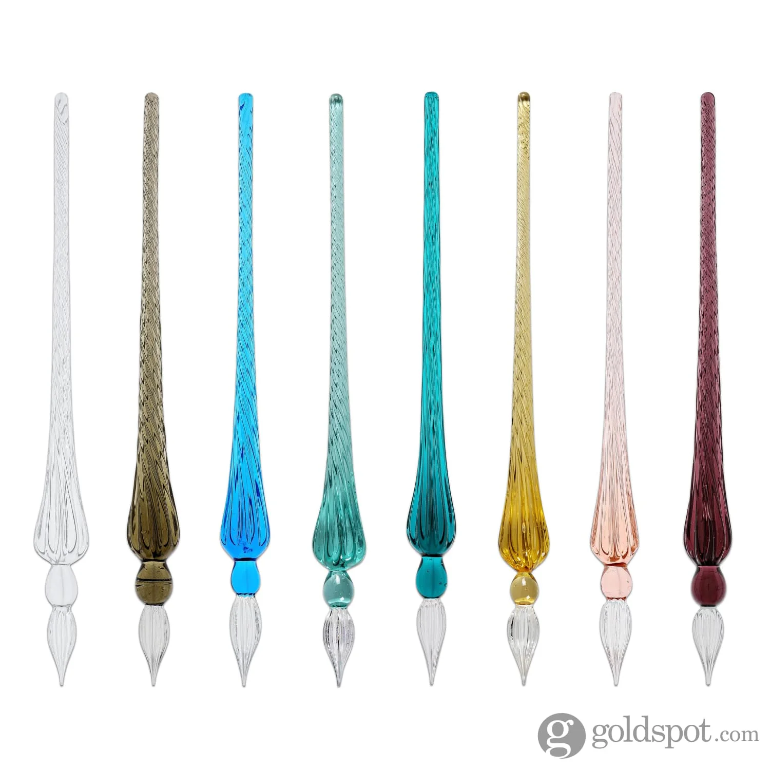 J. Herbin Glass Dip Pen in Turquoise Tapered Spiral Handle with Frosted Glass - Image 4