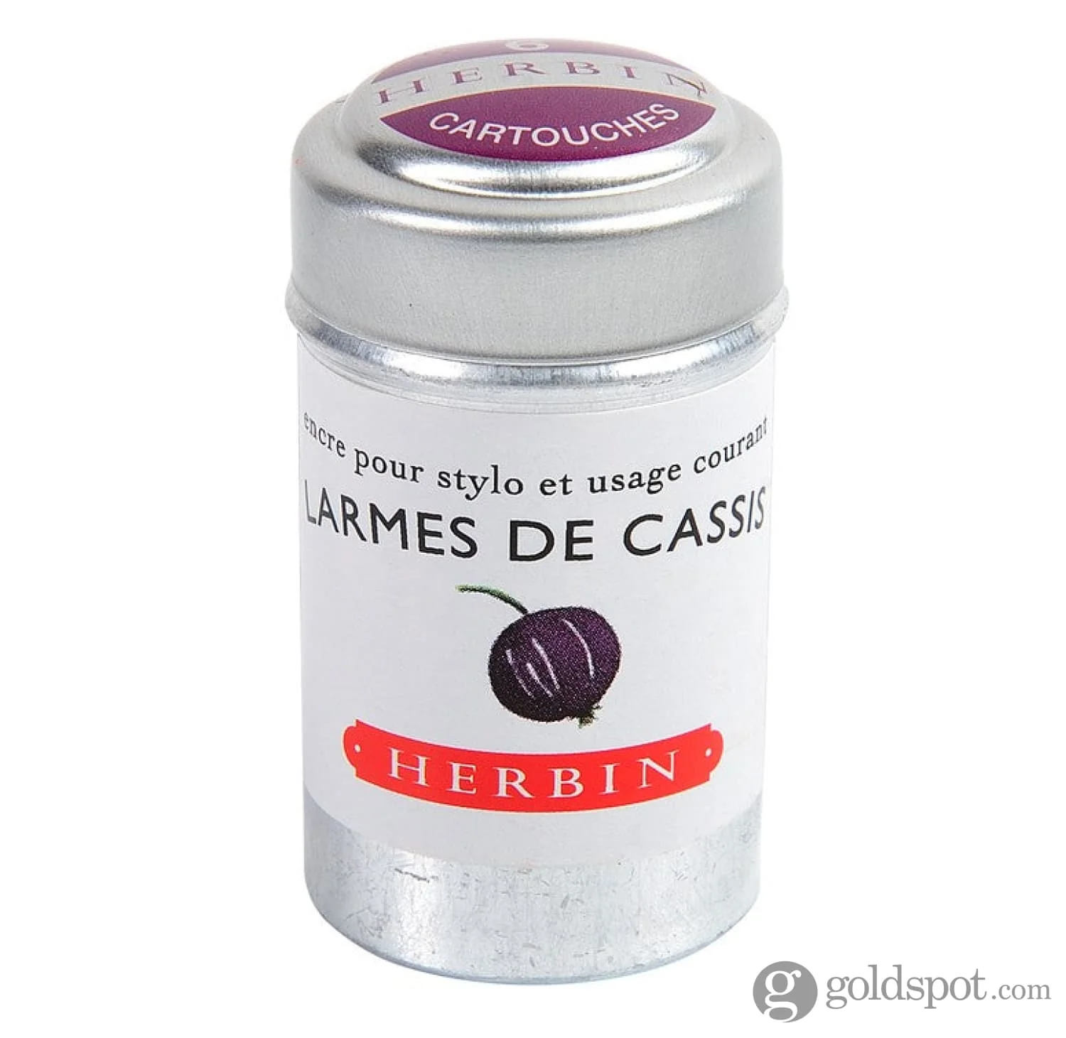 J. Herbin Larmés de Cassis (Tears of Blackcurrant) Bottled Fountain Pen Ink and Cartidges - Image 4