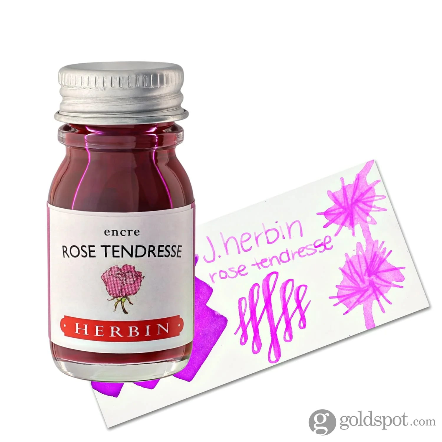 J. Herbin Rose Tendresse (Tenderness Pink) Bottled Fountain Pen Ink - Image 5