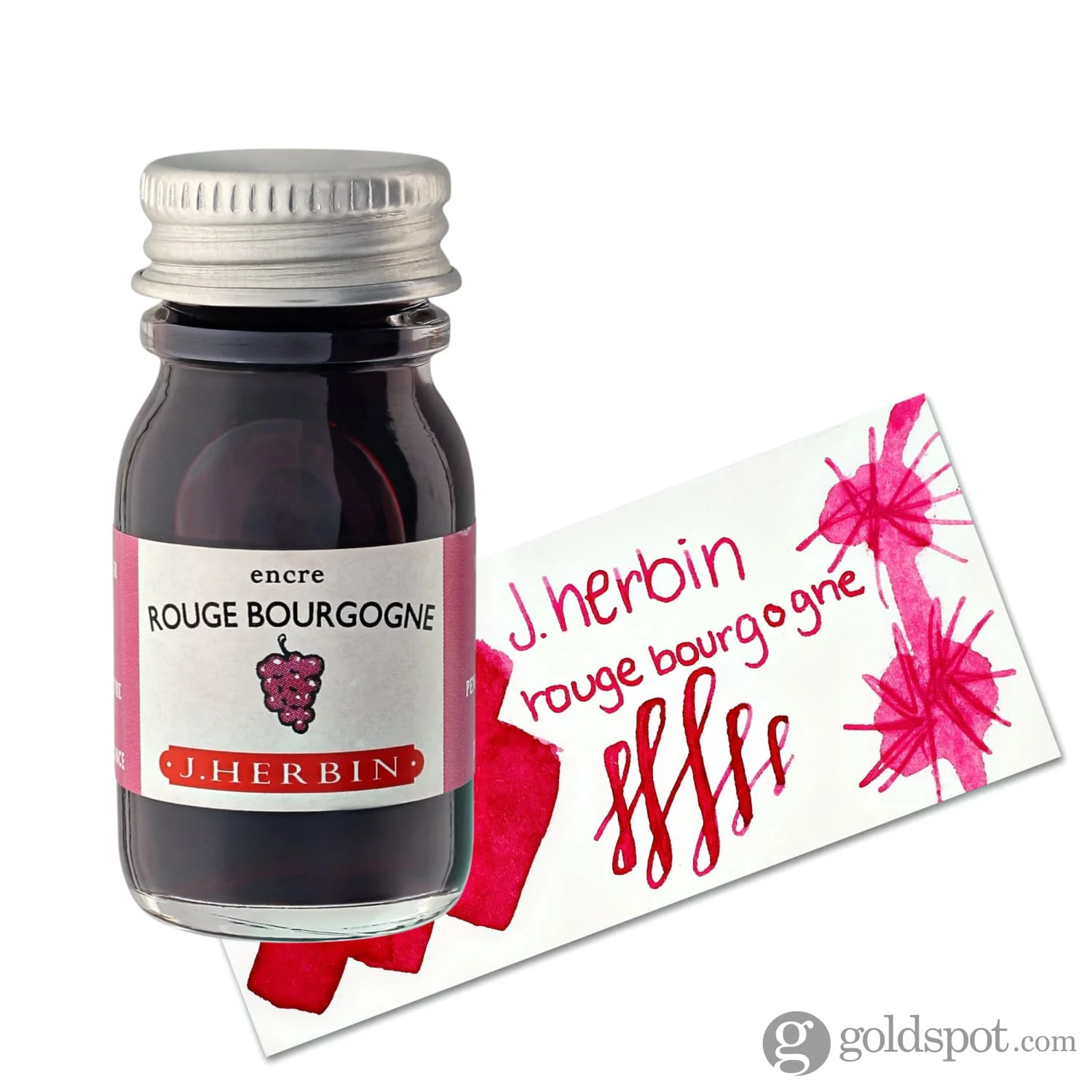 J. Herbin Rouge Bourgogne (Burgundy Red) Bottled Fountain Pen Ink - Image 5