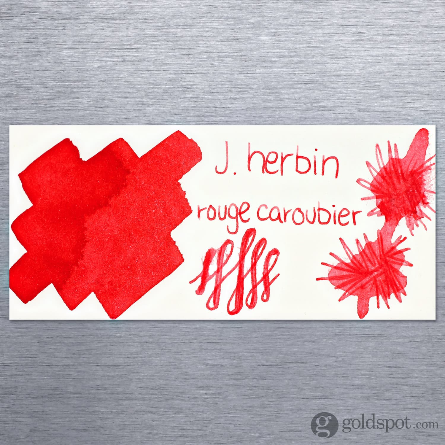 J. Herbin Rouge Caroubier (Carob Seed Red) Bottled Fountain Pen Ink and Cartidges - Image 2
