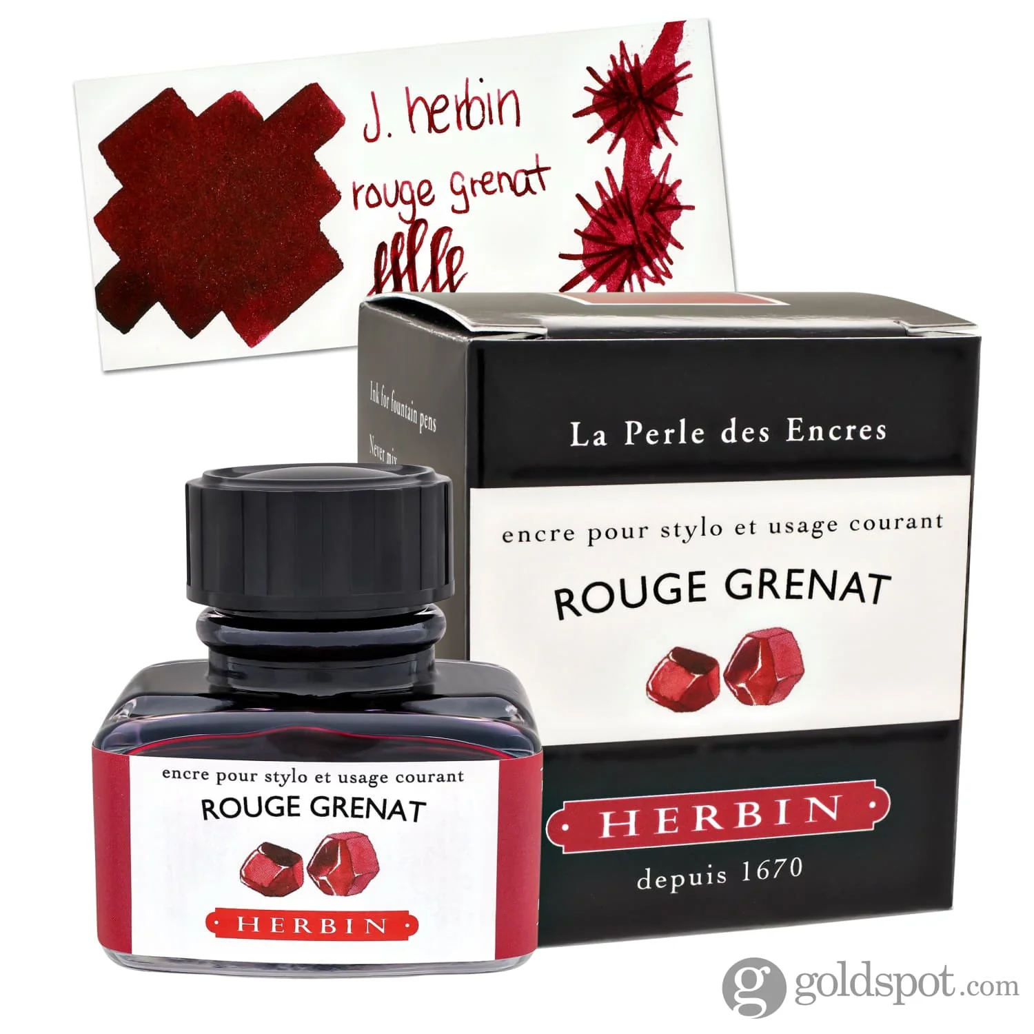 J. Herbin Rouge Grenat (Garnet Red) Bottled Fountain Pen Ink - Image 4