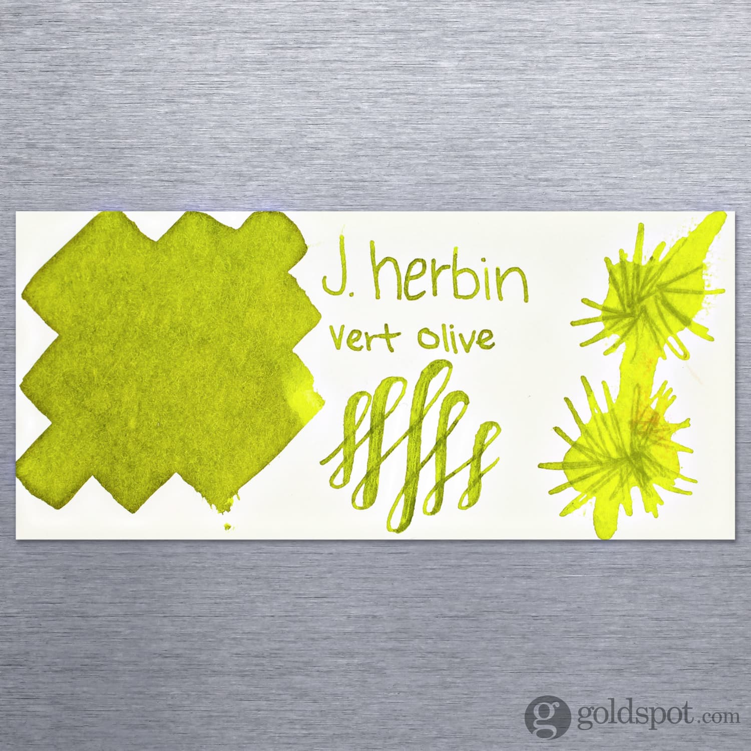 J. Herbin Vert Olive (Green Olive) Bottled Fountain Pen Ink and Cartidges - Image 2